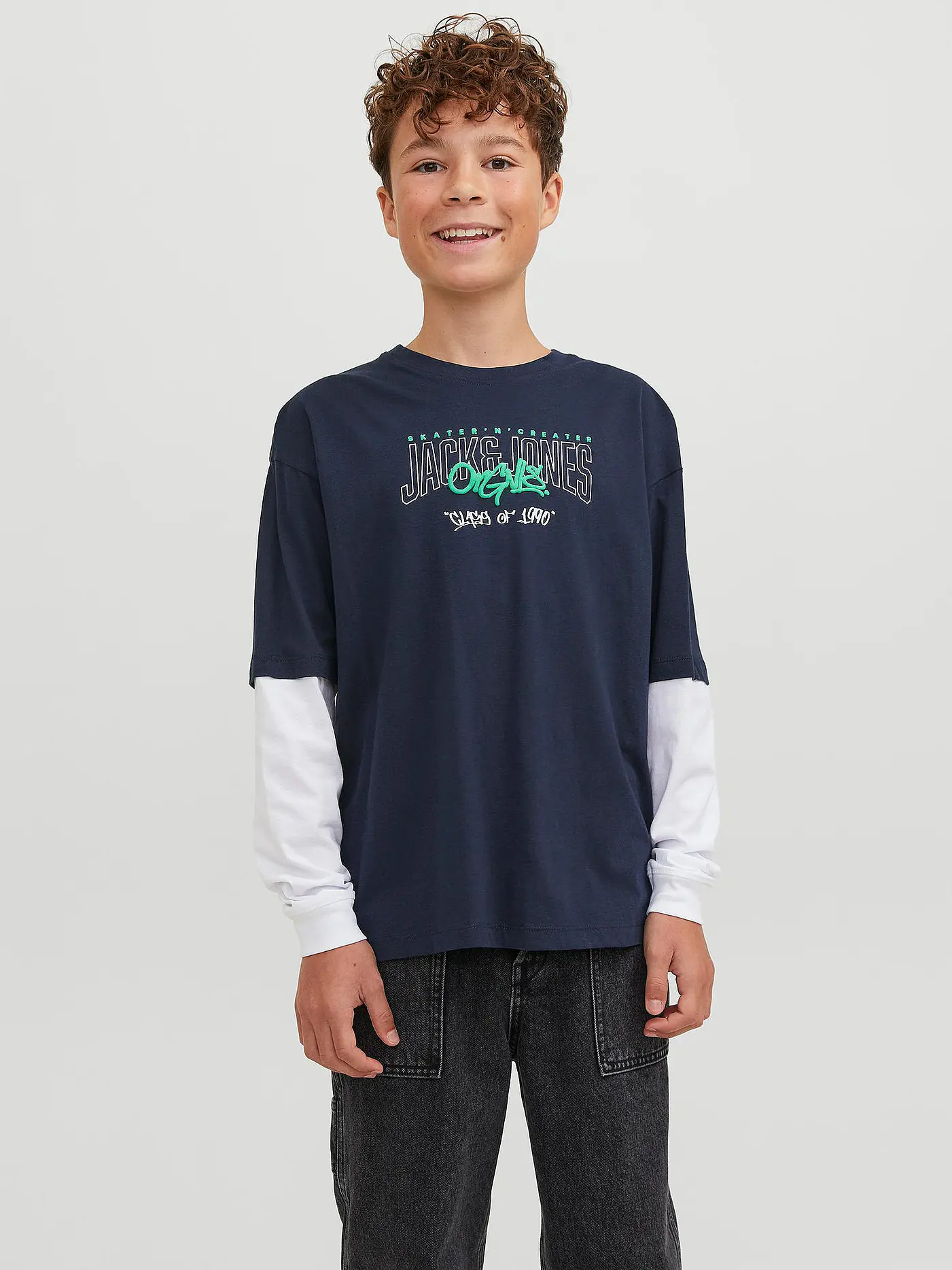 JACK & JONES | Jungen Langarmshirt JORTRIBECA | dunkelblau