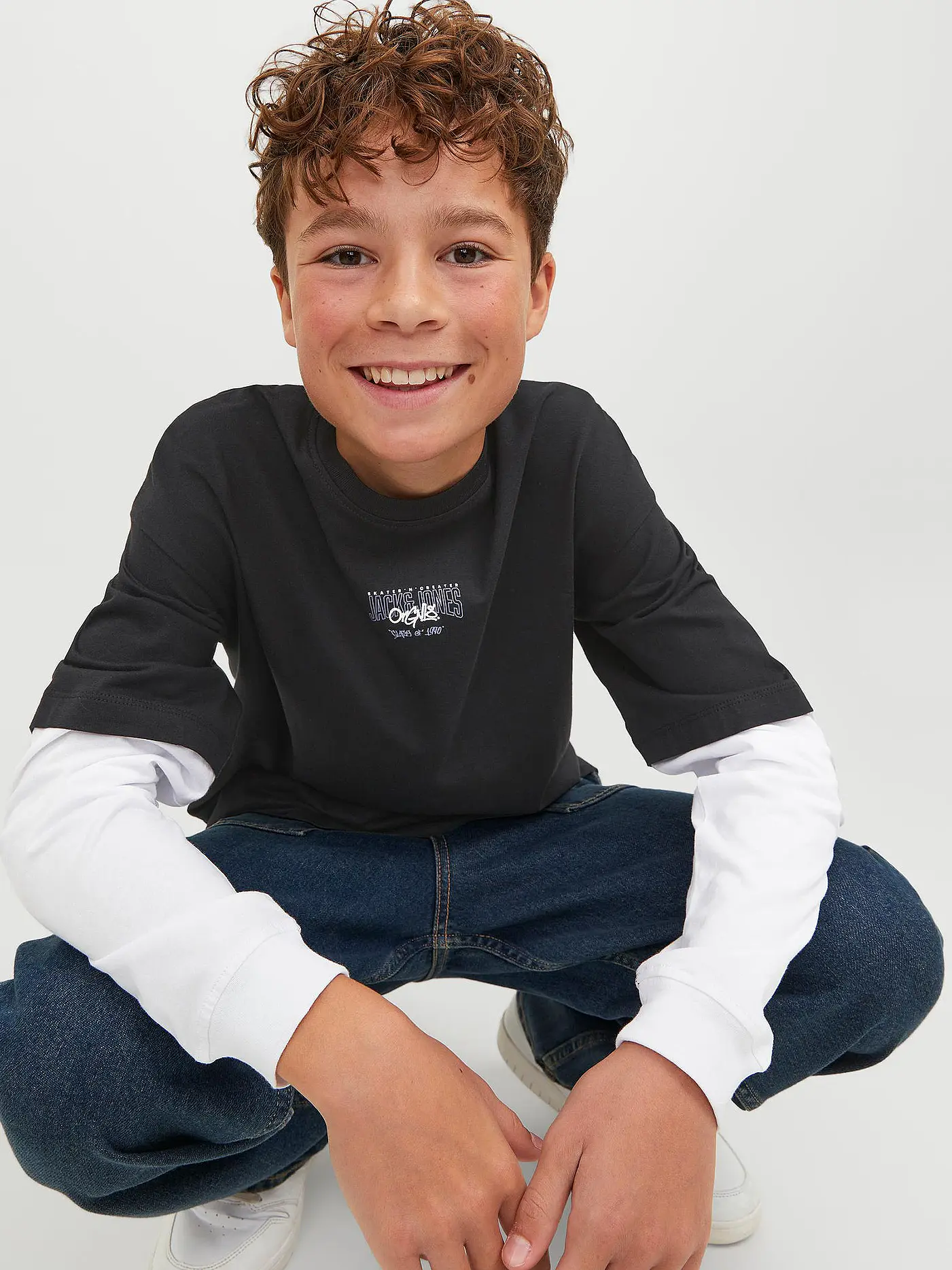 JACK & JONES | Jungen Langarmshirt JORTRIBECA | schwarz