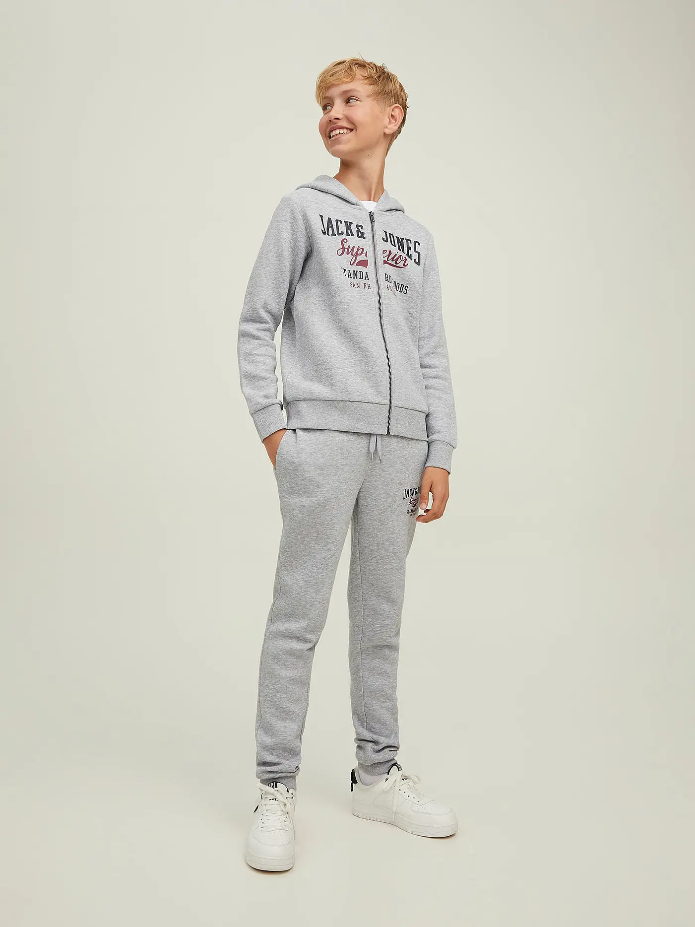 JACK & JONES | Jungen Sweatjacke JJELOGO | hellgrau