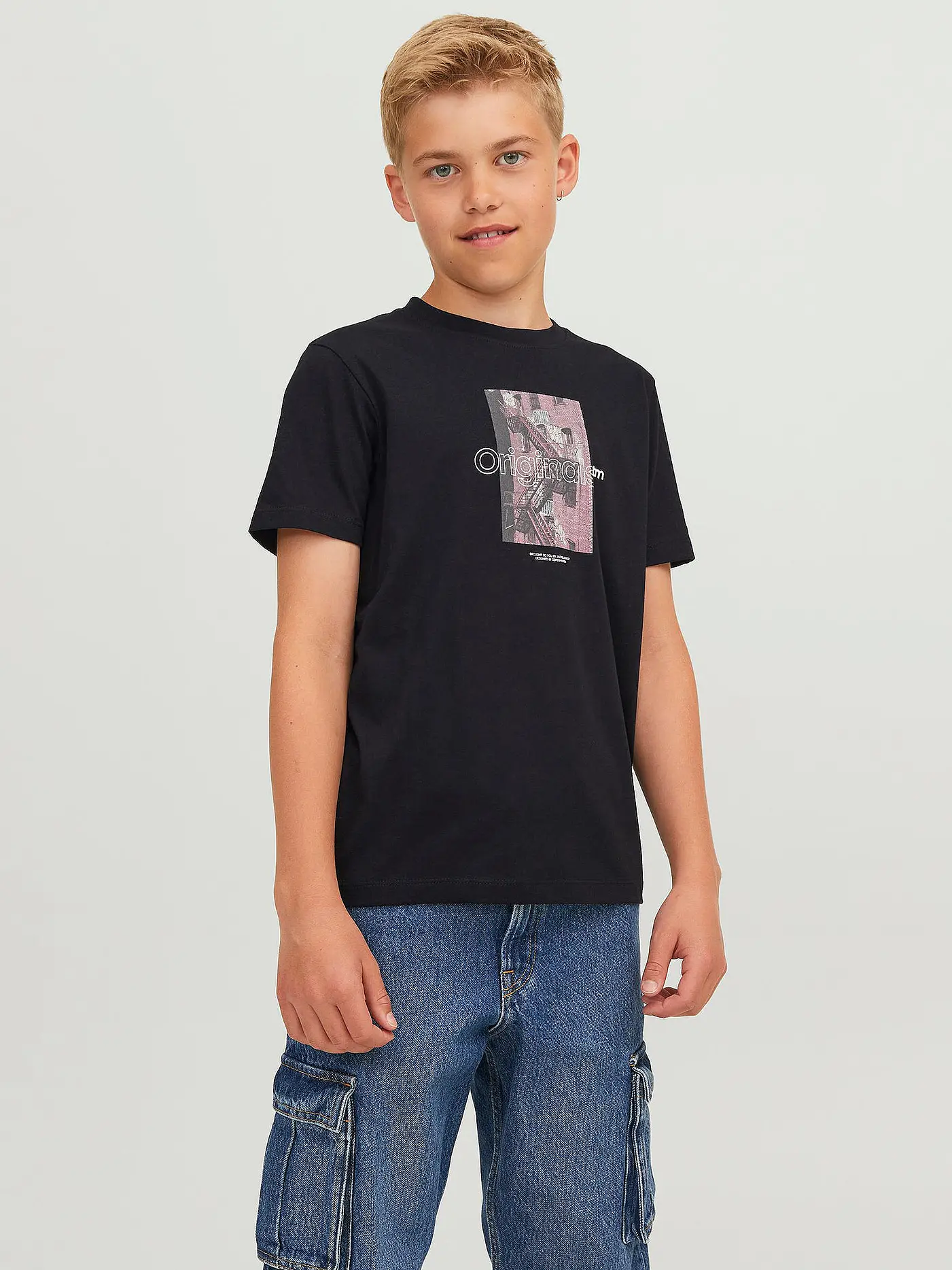 JACK & JONES | Jungen T-Shirt JORVESTERBRO | schwarz