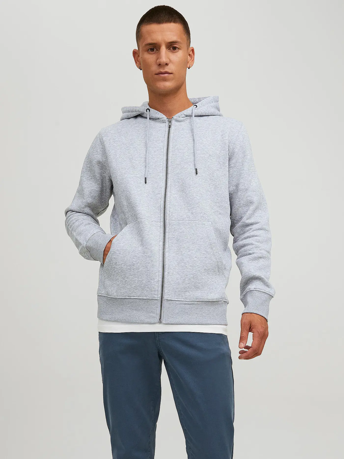JACK & JONES | Kapuzensweatjacke JJESTAR  | grau