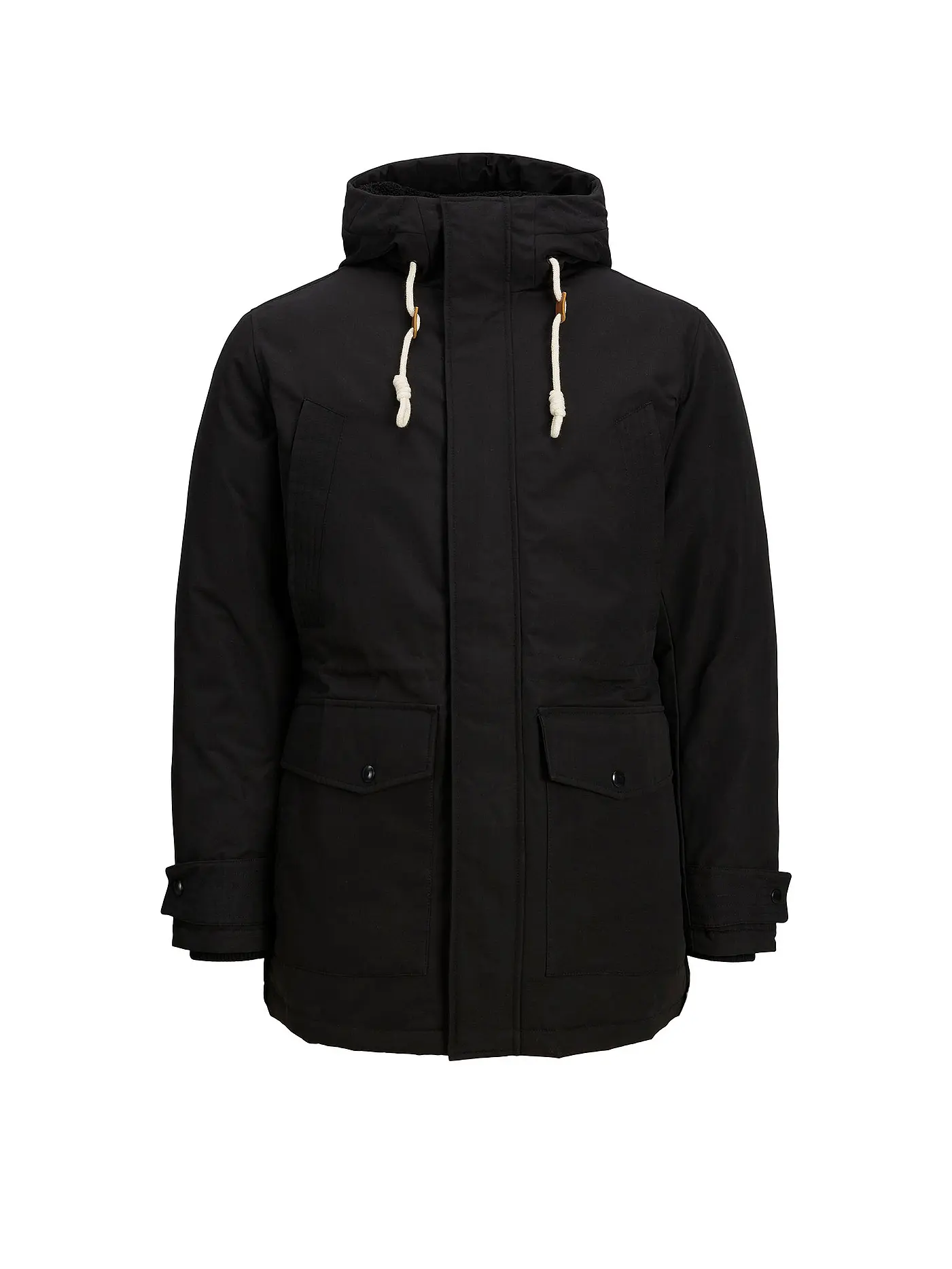 JACK & JONES | Parka JJEMASH TEDDY | schwarz