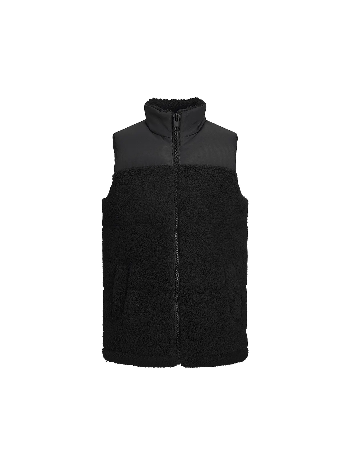 JACK & JONES | Steppgilet in Felloptik JORCHILI | schwarz