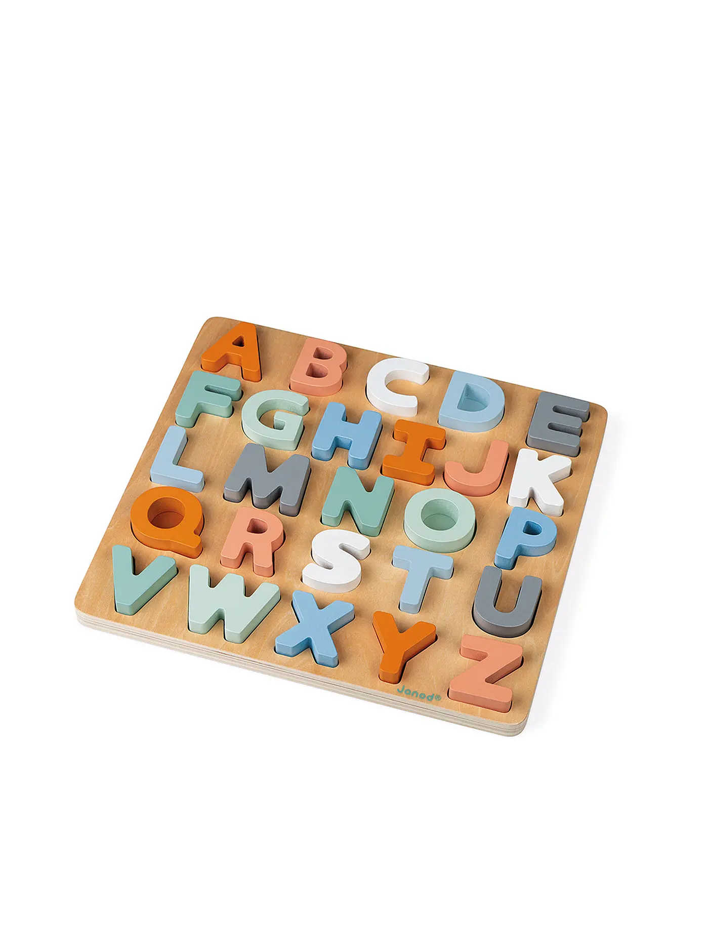 JANOD | Holzpuzzle Alphabeth mit Kreidetafel | keine Farbe