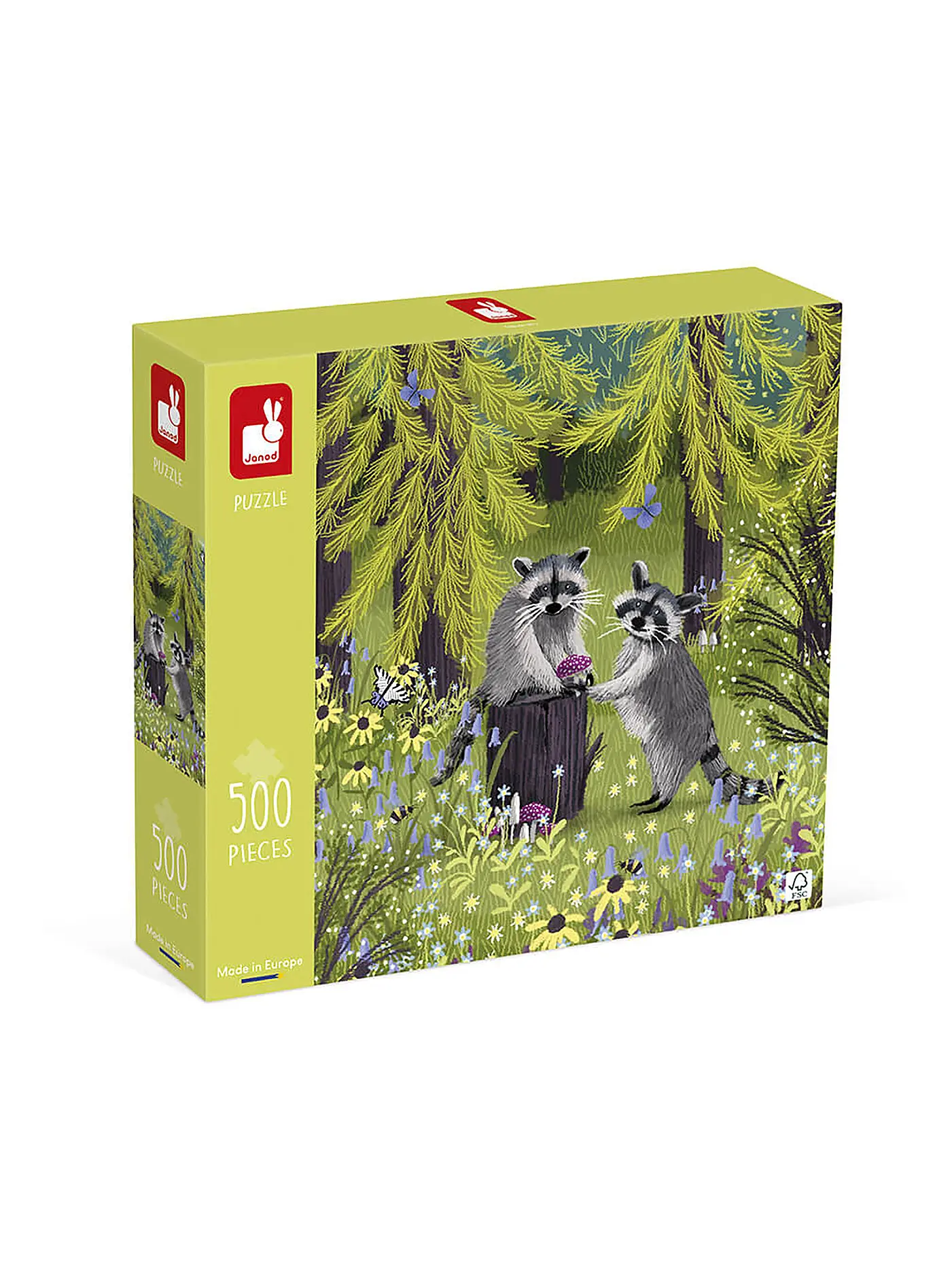 JANOD | Puzzle - Waschbären 500 Teile | keine Farbe