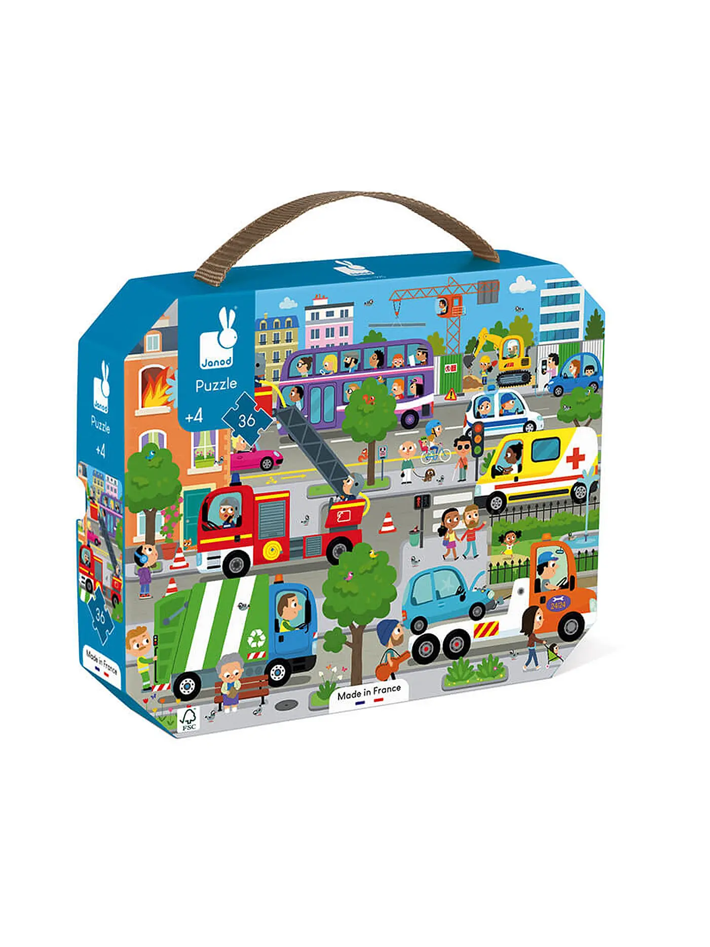 JANOD | Puzzle City im Koffer 36 Teile | keine Farbe