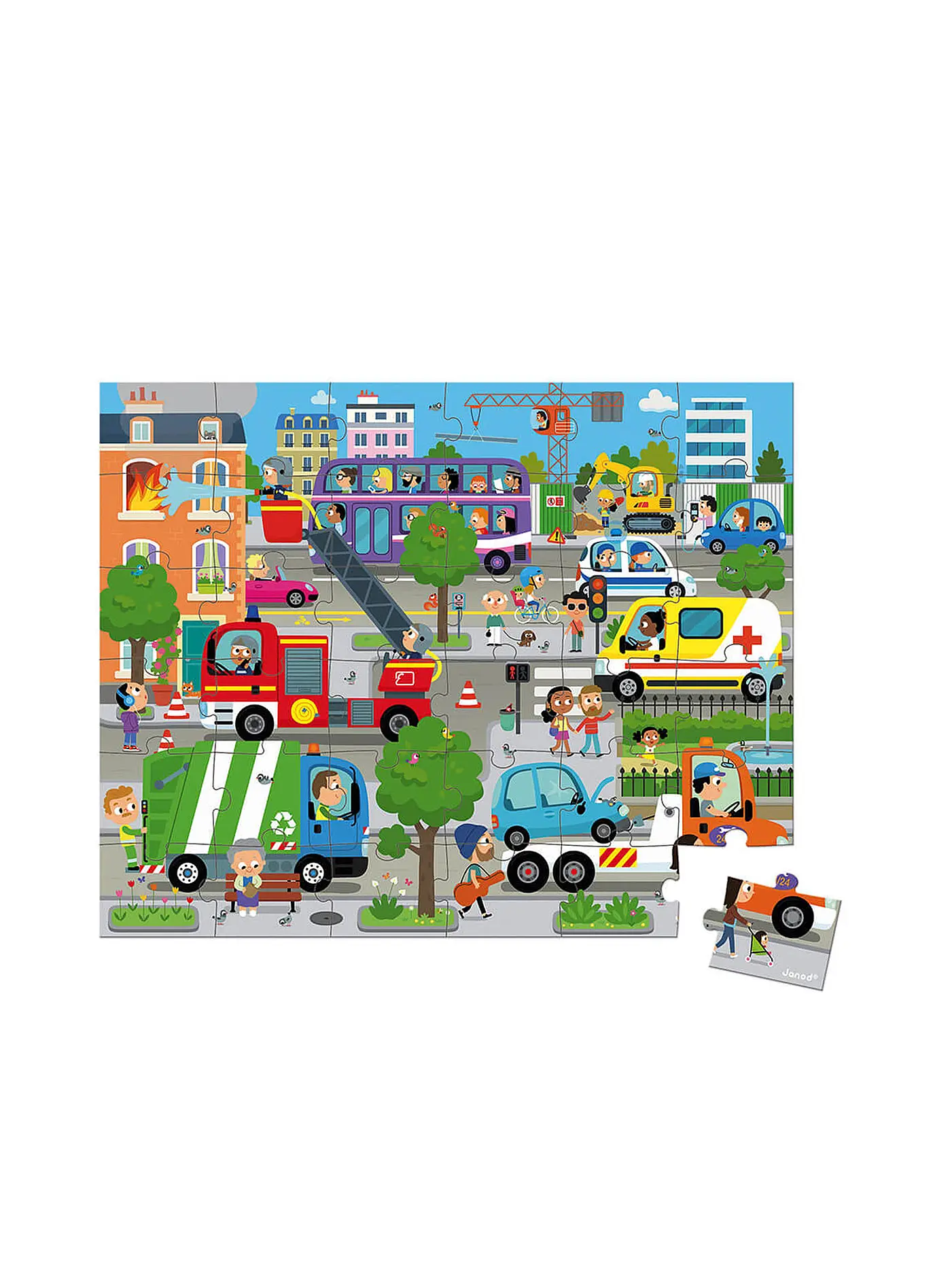 JANOD | Puzzle City im Koffer 36 Teile | keine Farbe