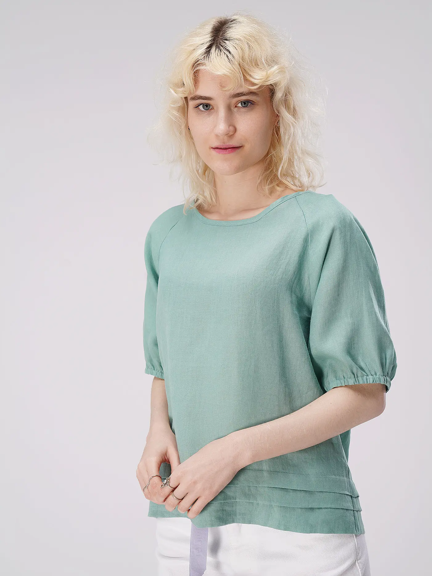JC SOPHIE | Leinenbluse THELMA | hellgrün
