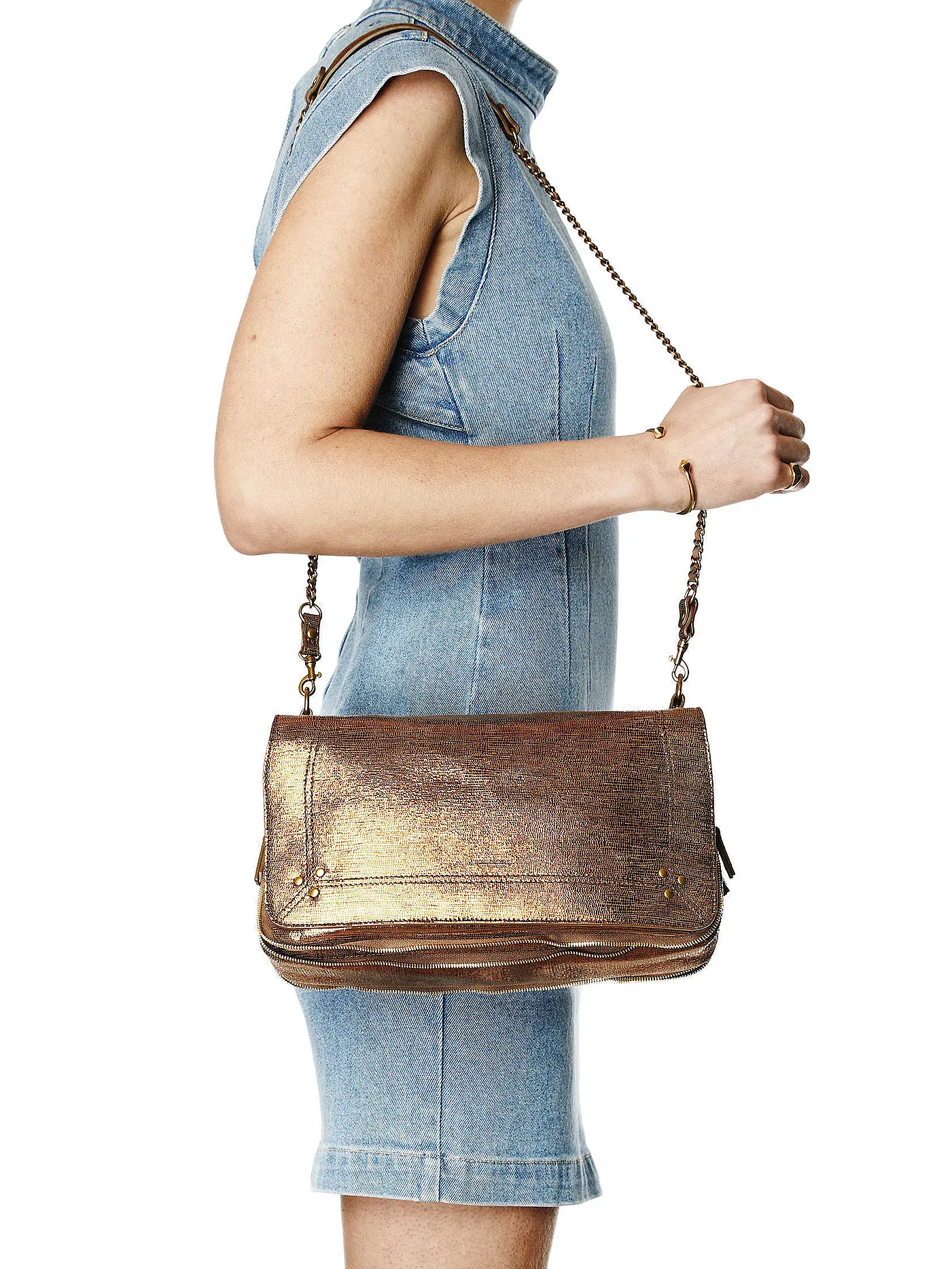 JEROME DREYFUSS | Ledertasche - Umhängetasche BOBI L | gold