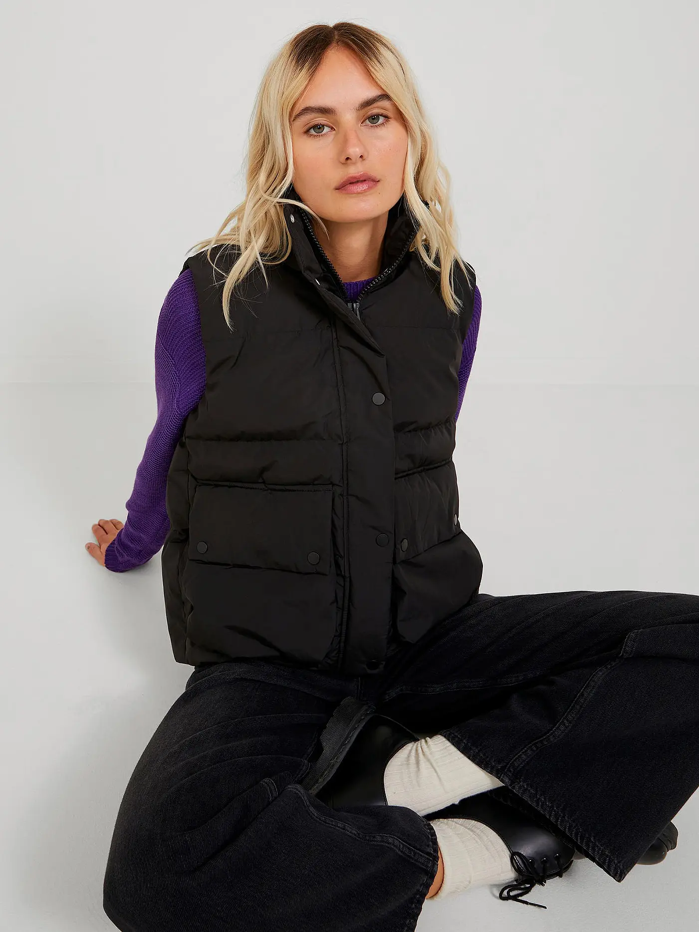 JJXX | Daunensteppgilet JXCARLA | schwarz