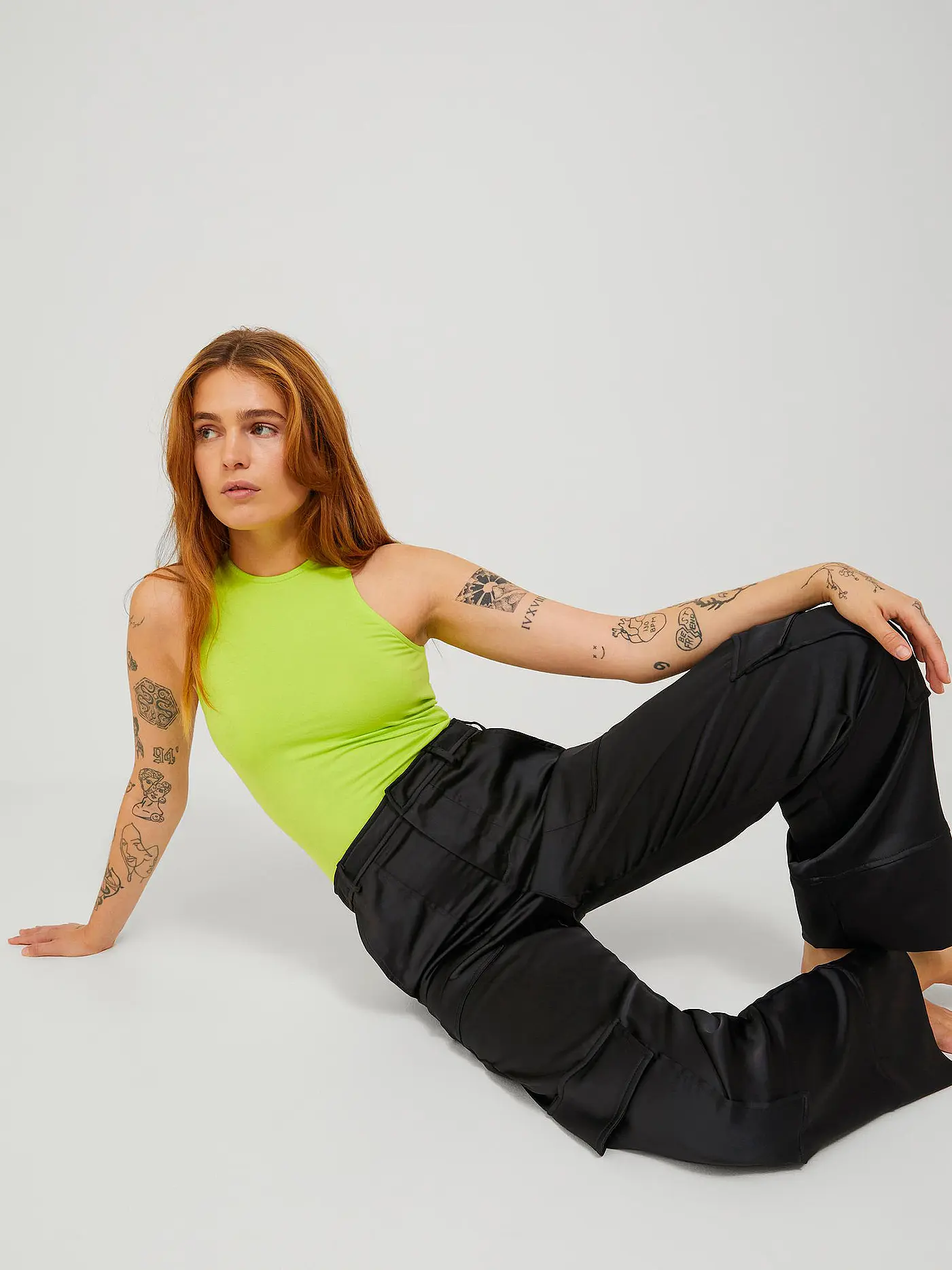 JJXX | Highwaist Cargohose JXELINE  | schwarz