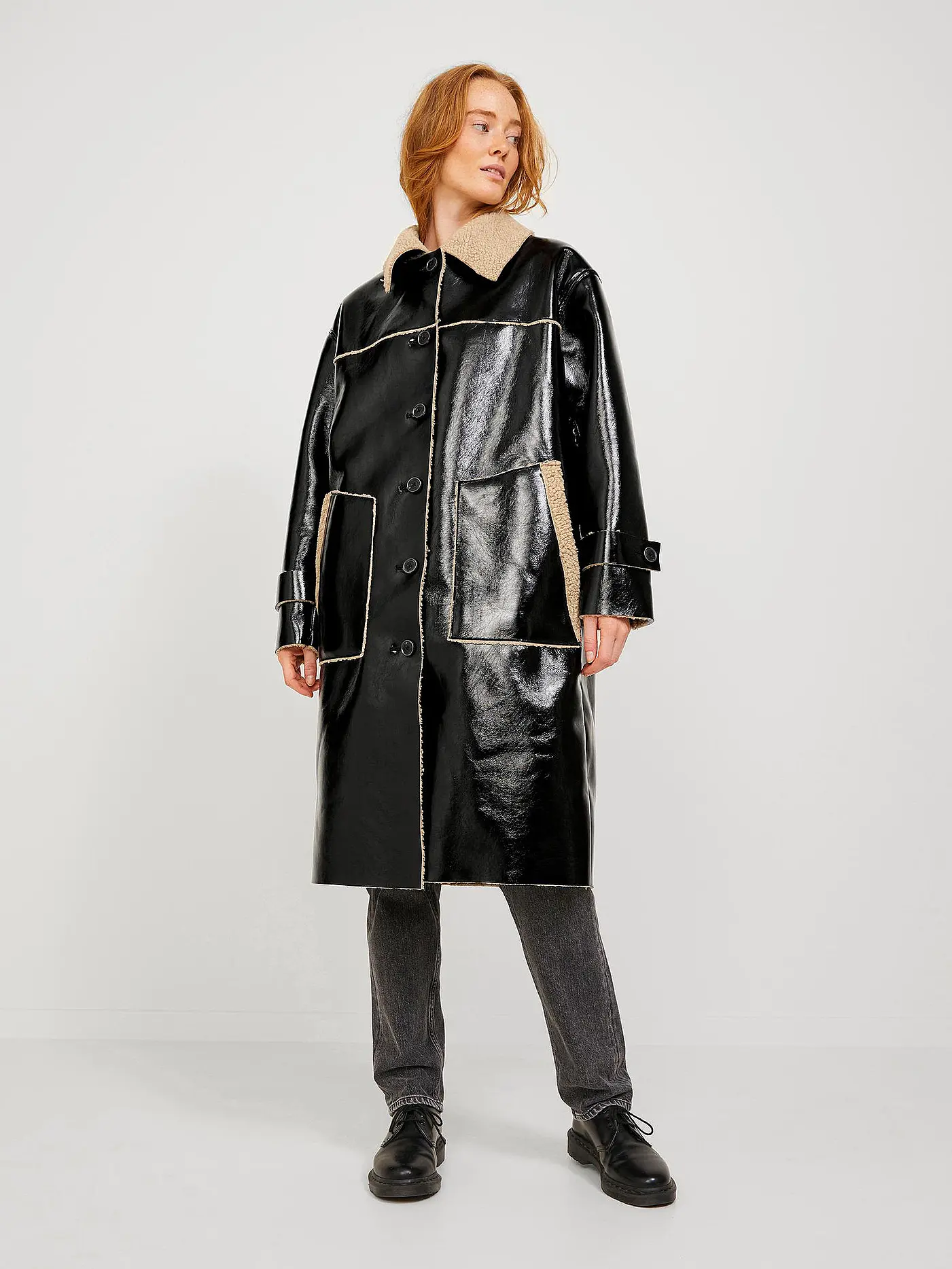 JJXX | Mantel in Felloptik JXLILO  | schwarz