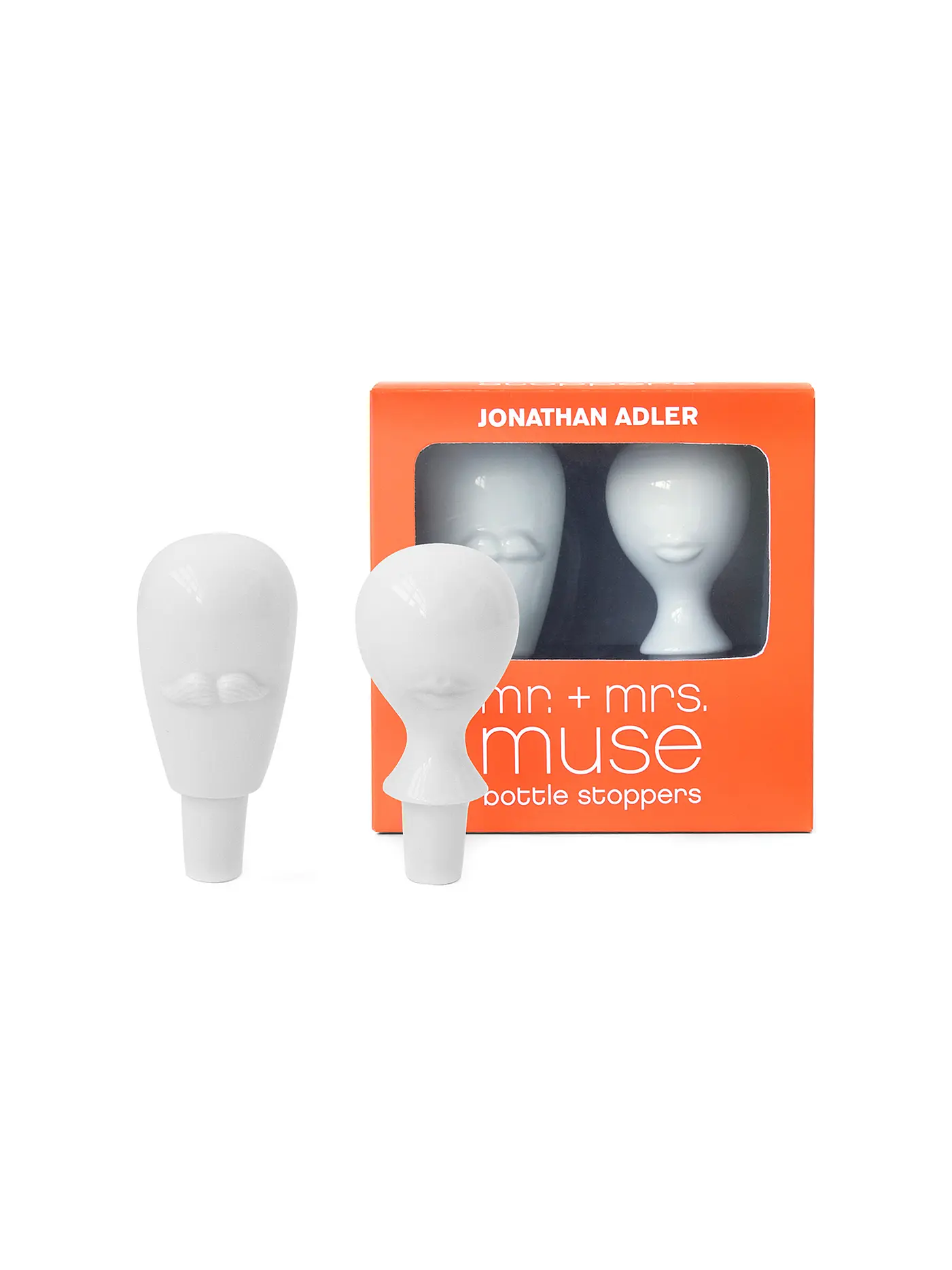 JONATHAN ADLER | Flaschenverschluss Set MR. & MRS. 10cm White | weiss