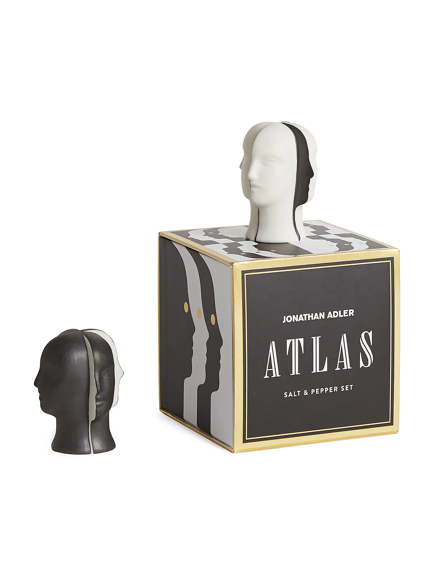 JONATHAN ADLER | Salz- und Pfefferstreuer ATLAS Black / White | schwarz