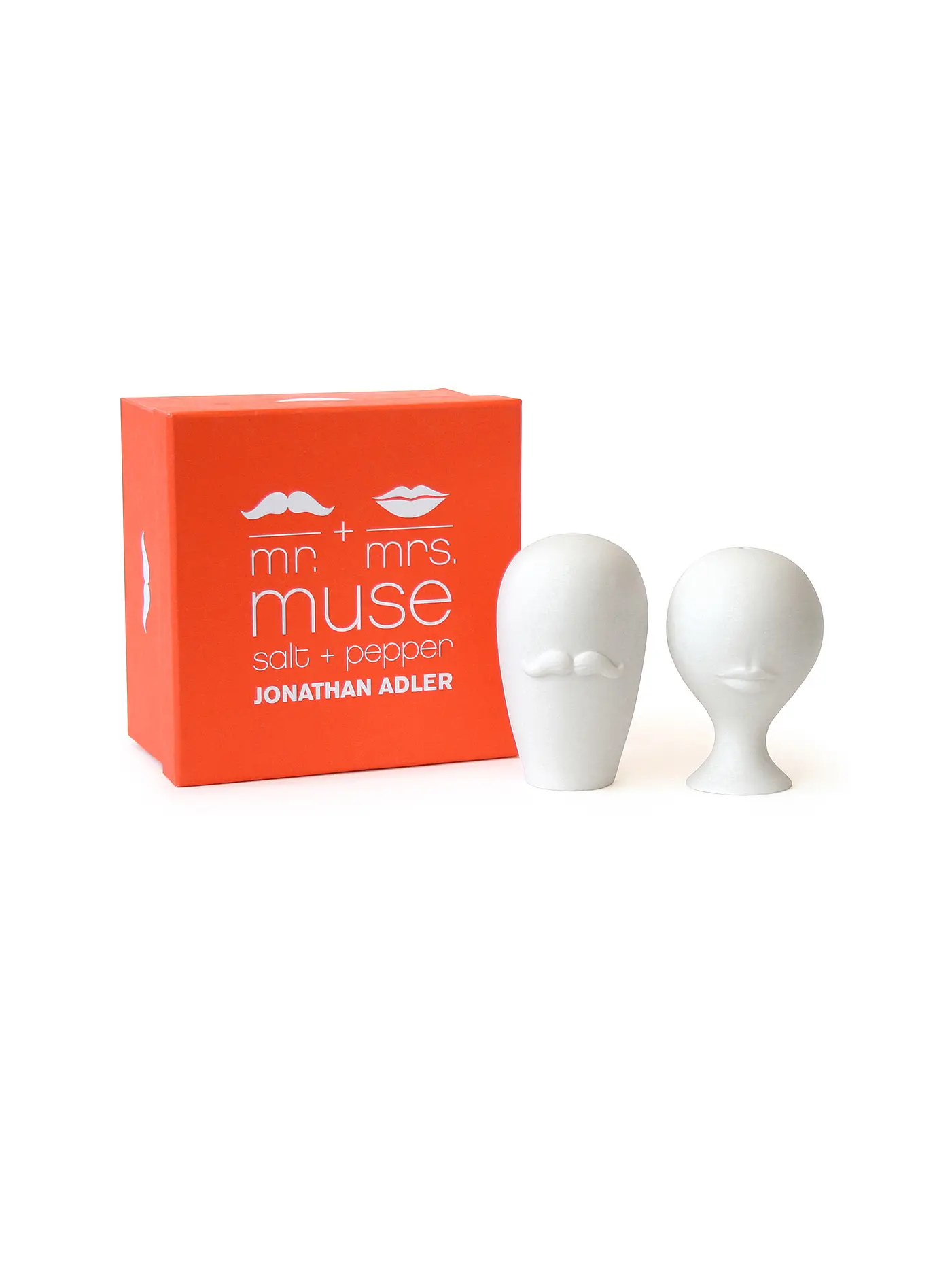 JONATHAN ADLER | Salz- und Pfefferstreuer Set MR.&MRS. 9cm White | weiss