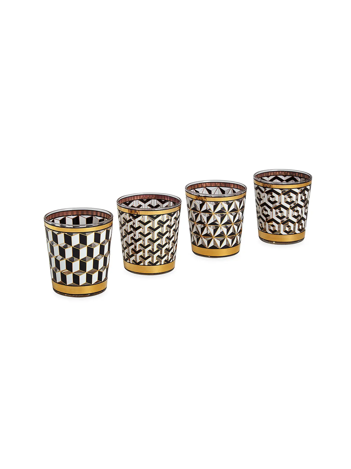 JONATHAN ADLER | Trinkglas 4-er Set VERAILLES 340mll Black / White | schwarz