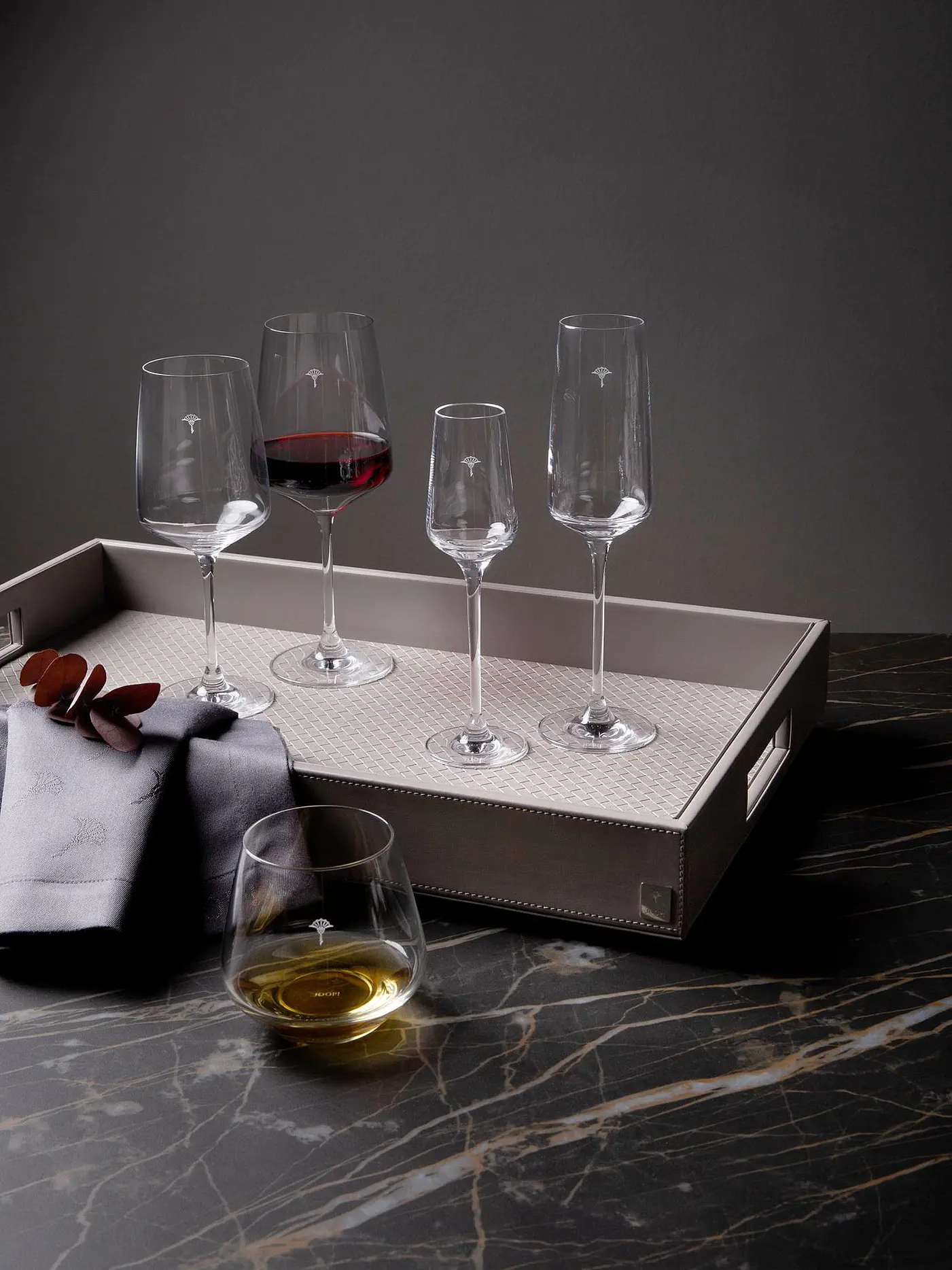 JOOP | Champagnerglas 2er Set 0,25l Single Cornflower | transparent