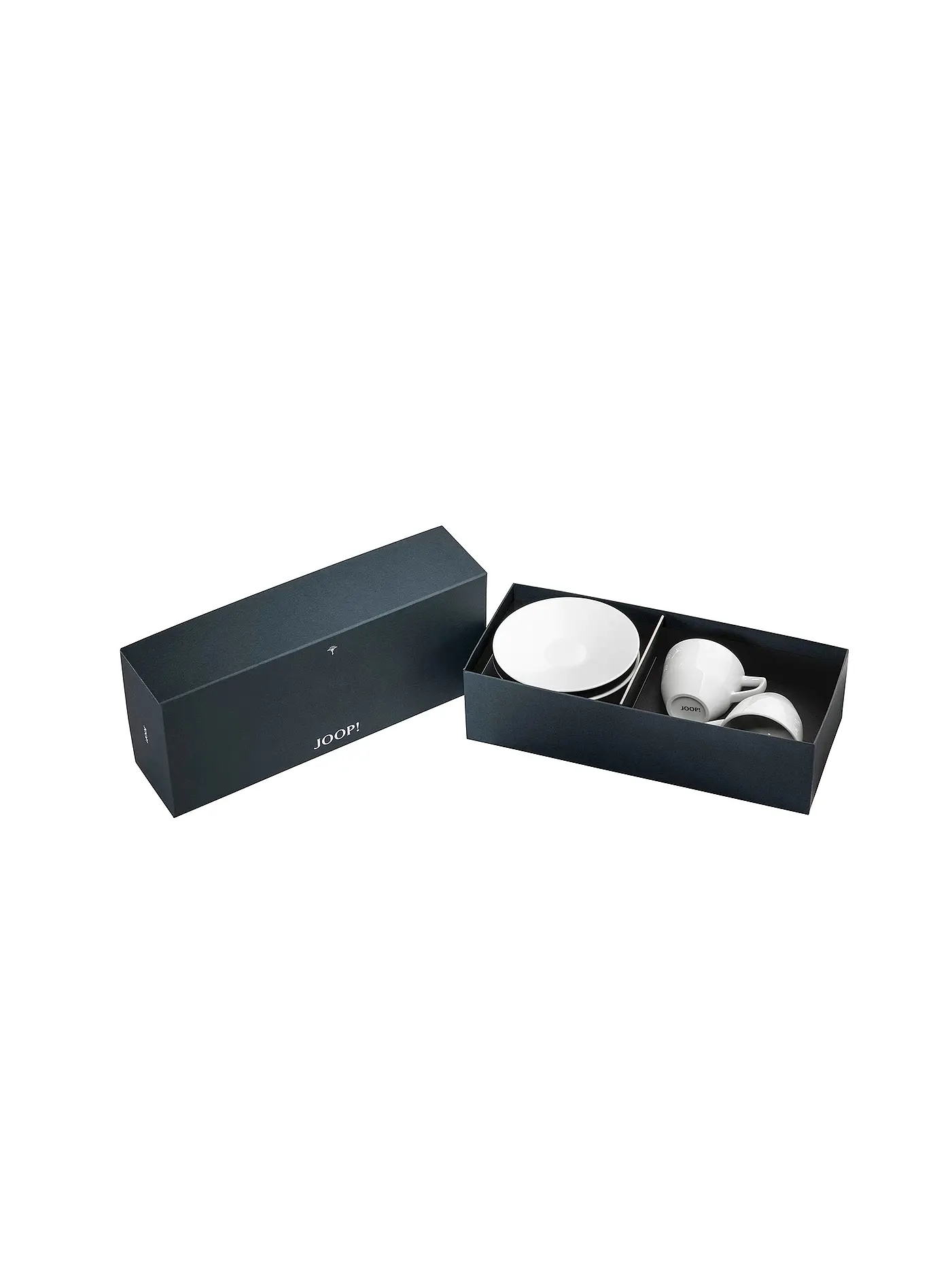 JOOP | Espressotasse mit Untertasse 2er 0,08l Faded Cornflower Weiss | weiss