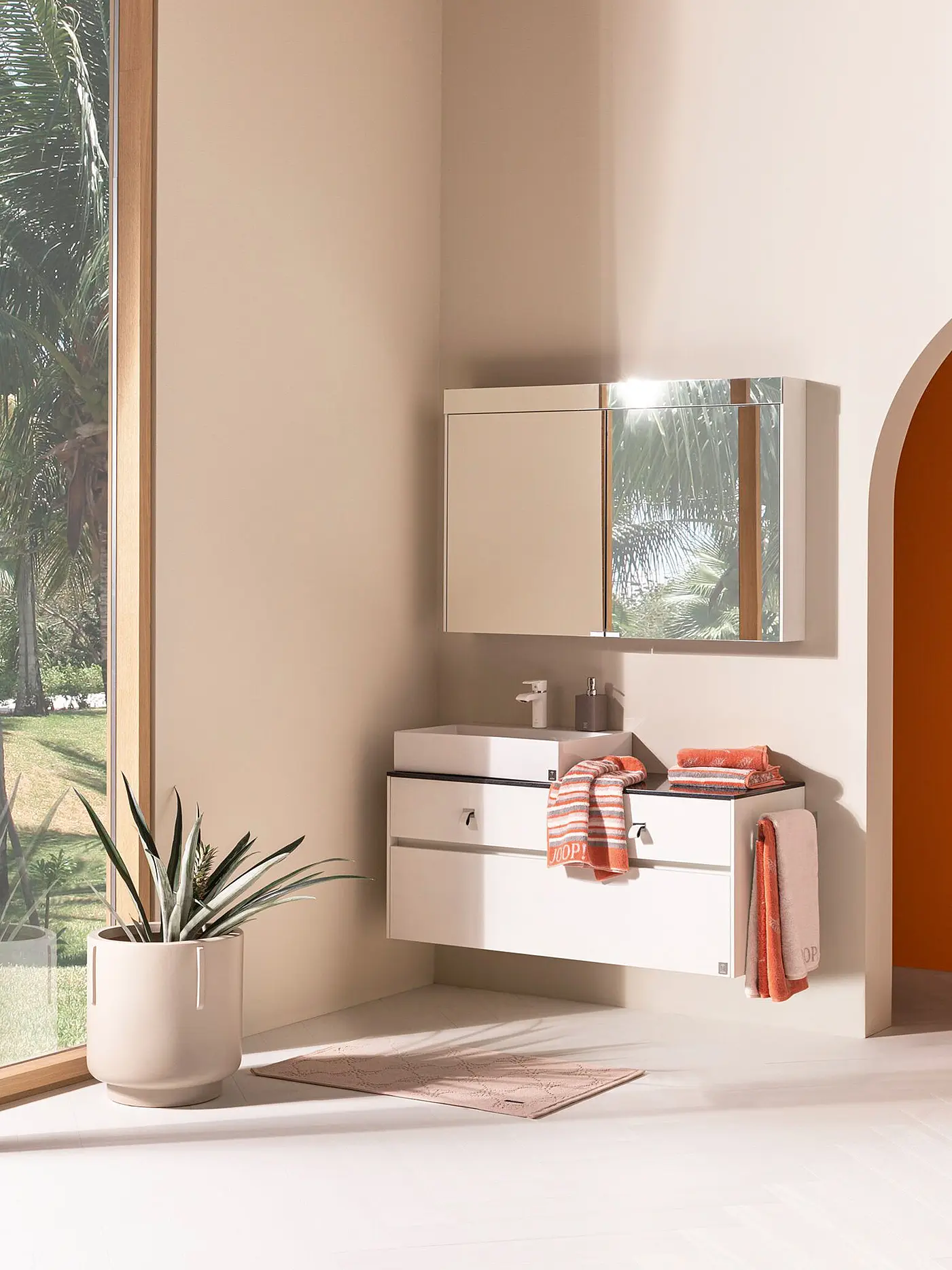 JOOP | Handtuch 50x100cm MOVE STRIPES Apricot | orange