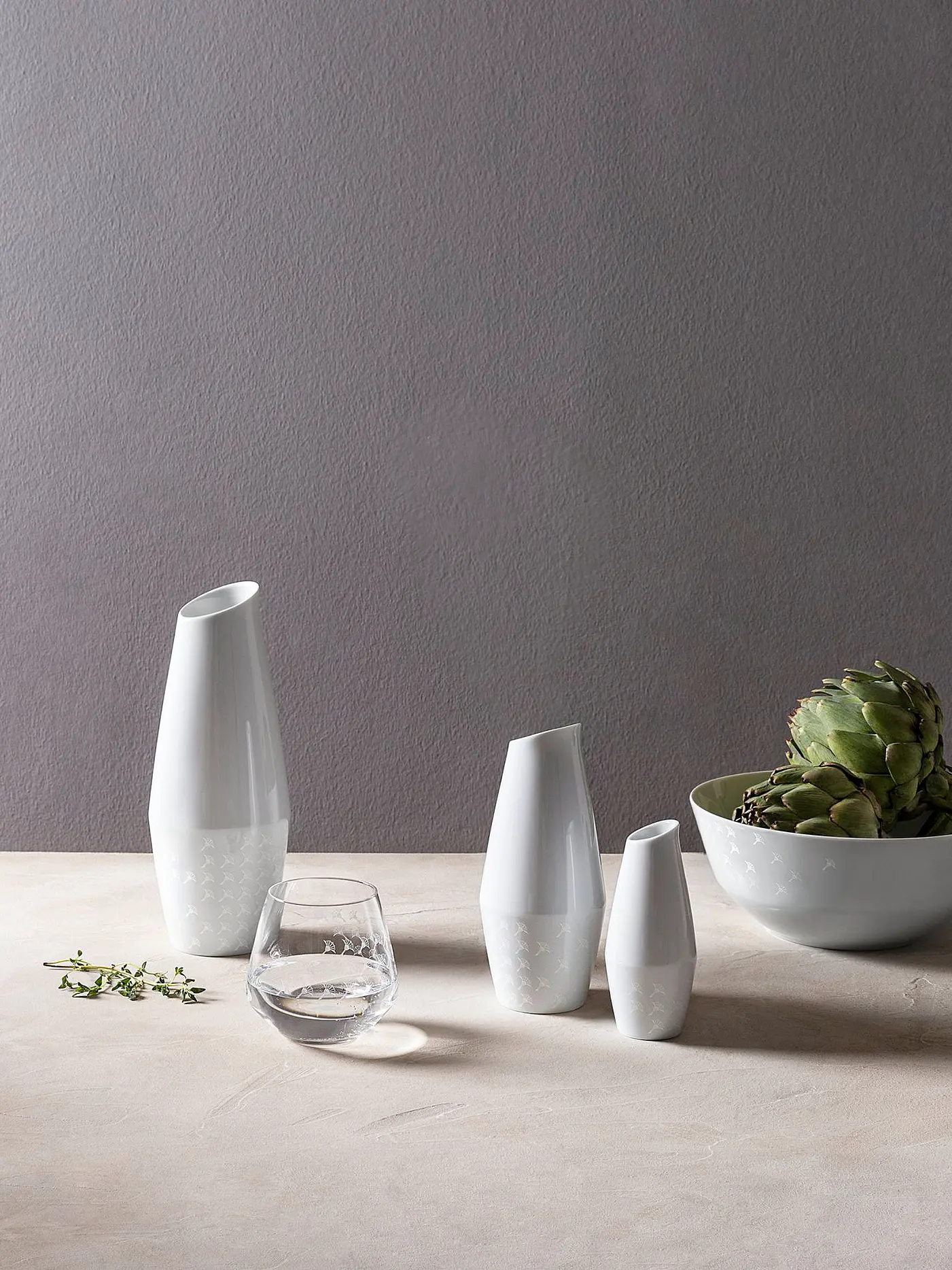 JOOP | Karaffe/Vase 0,157l Faded Cornflower Weiss | weiss
