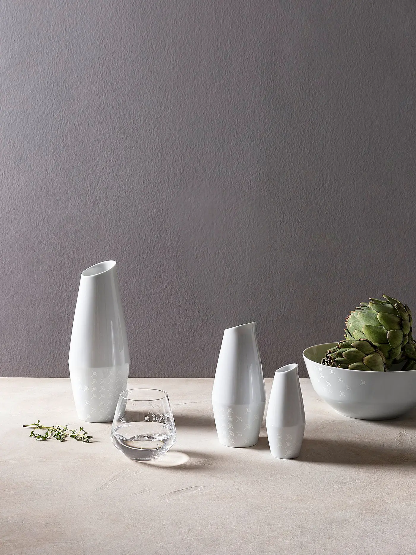 JOOP | Karaffe/Vase 0,47l Faded Cornflower Weiss  | weiss