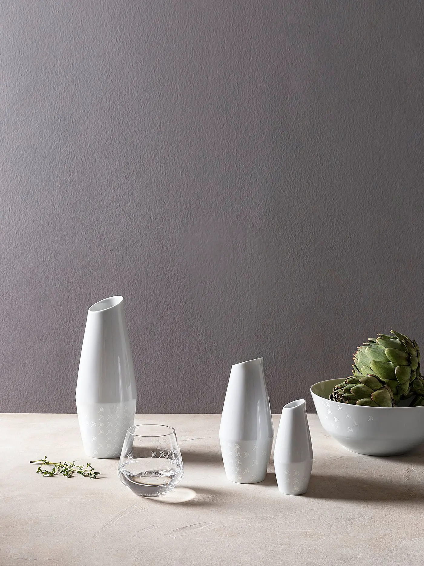 JOOP | Karaffe/Vase 1l Faded Cornflower Weiss | weiss