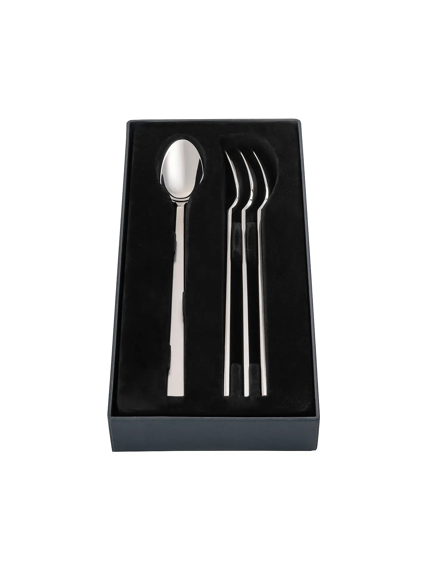 JOOP | Latte Macchiato Löffel Set 4tlg Satiniert | silber