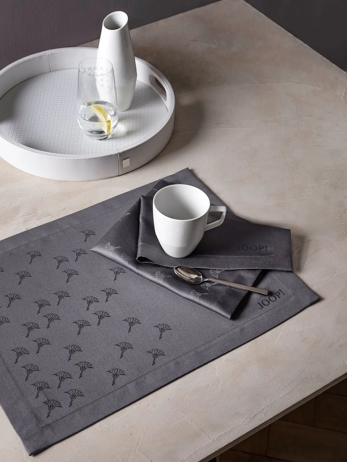 JOOP | Platzset 2er Faded Cornflower 36x48cm Platin | grau