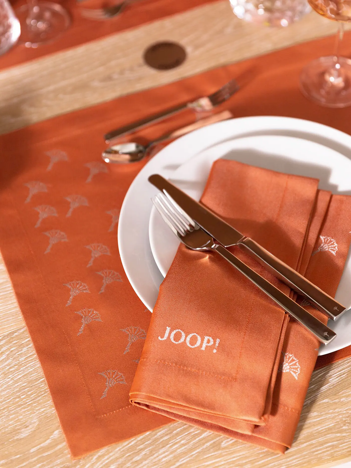 JOOP | Platzset 2er Set FADED CORNFLOWER Apricot | koralle