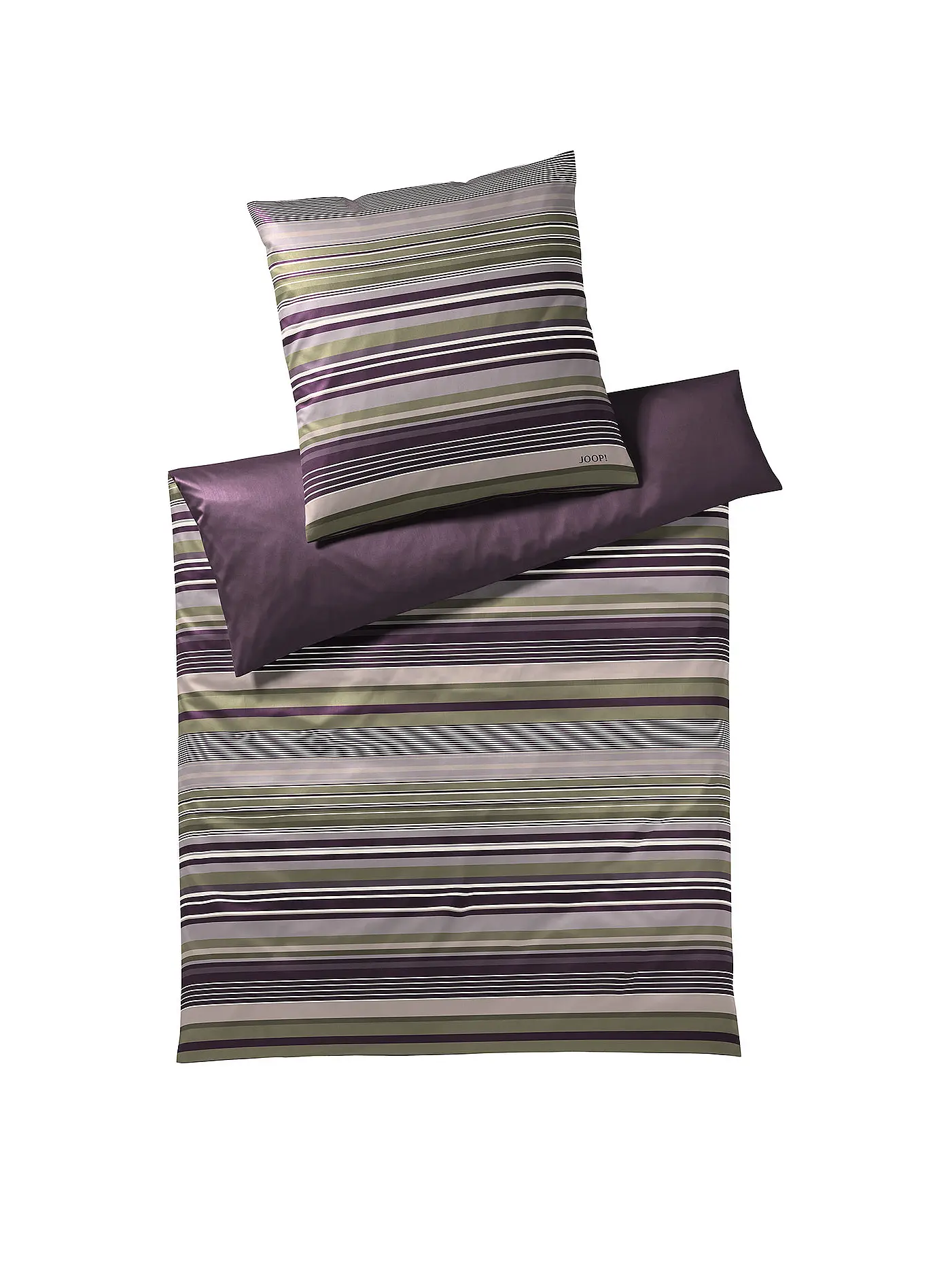 JOOP | Satin Bettwäsche 2x 70x90cm / 200x200cm Micro Lines Ocean | beere