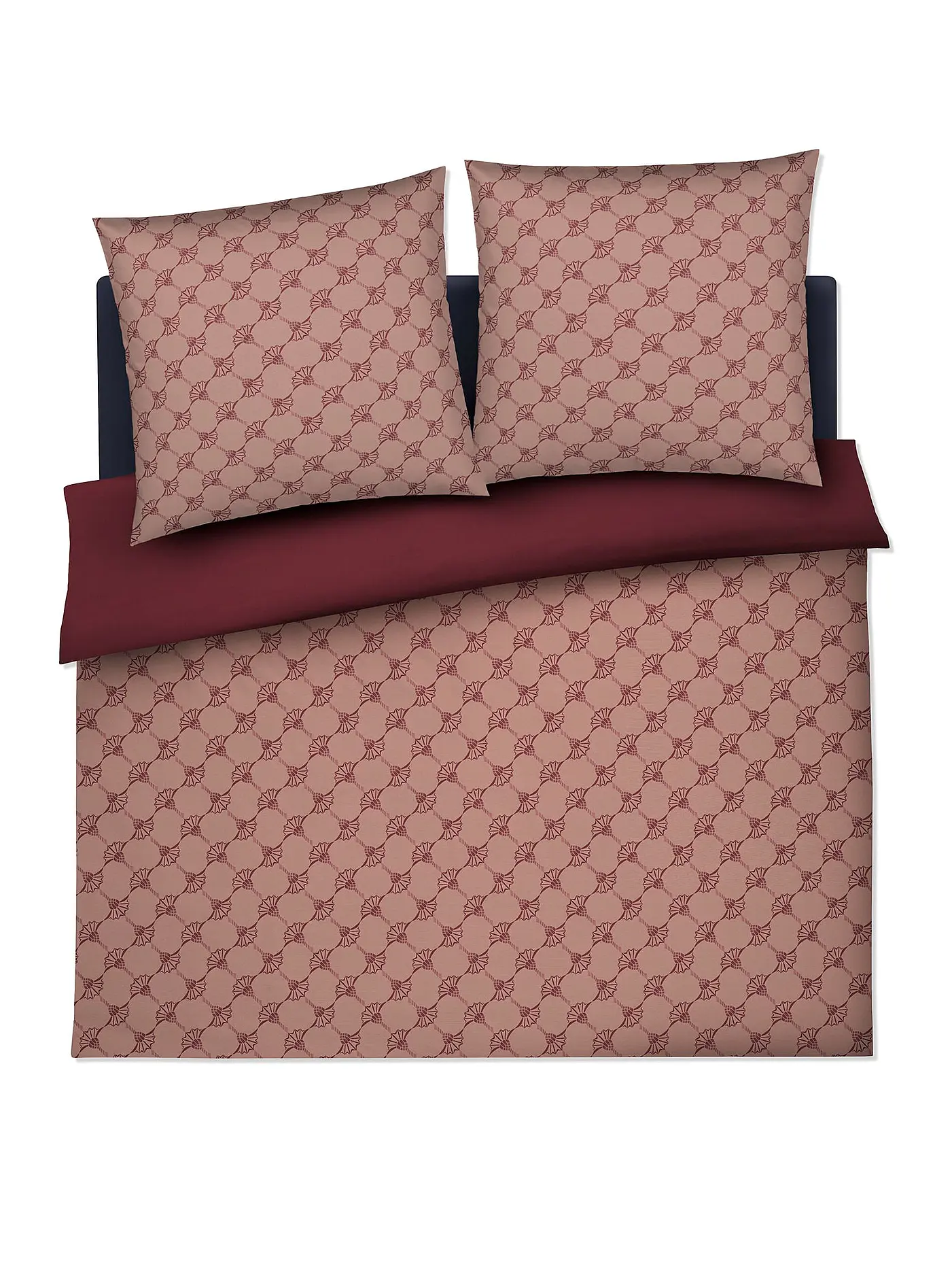 JOOP | Satin Bettwäsche CORNFLOWER DOUBLE  2x70x90cm/200x200cm Fine Rouge | dunkelrot
