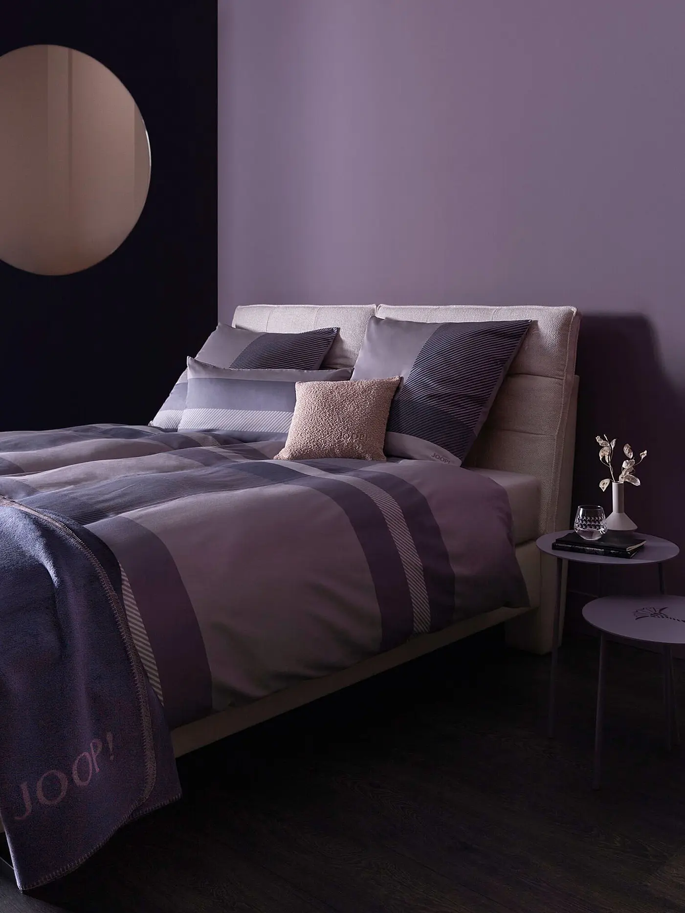 JOOP | Satin Bettwäsche MODERN 70x90cm/140x200cm Violet | lila