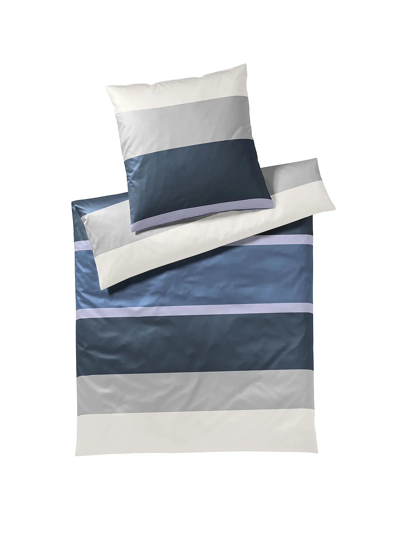 JOOP | Satin Bettwäsche Mood 70x90cm / 140x200cm Grau | blau