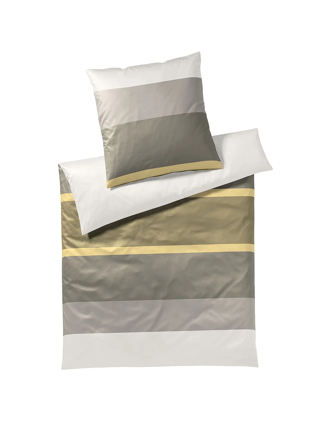 JOOP | Satin Bettwäsche Mood 70x90cm / 140x200cm Grau | gelb