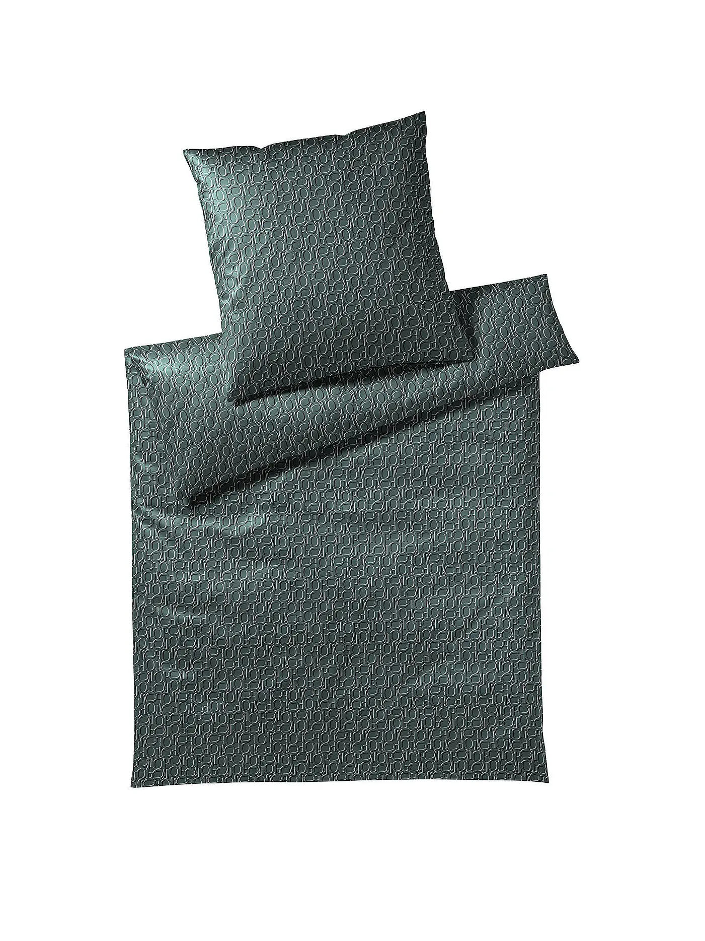 JOOP | Satin Bettwäsche Ornament 70x90cm / 140x200cm  | grün