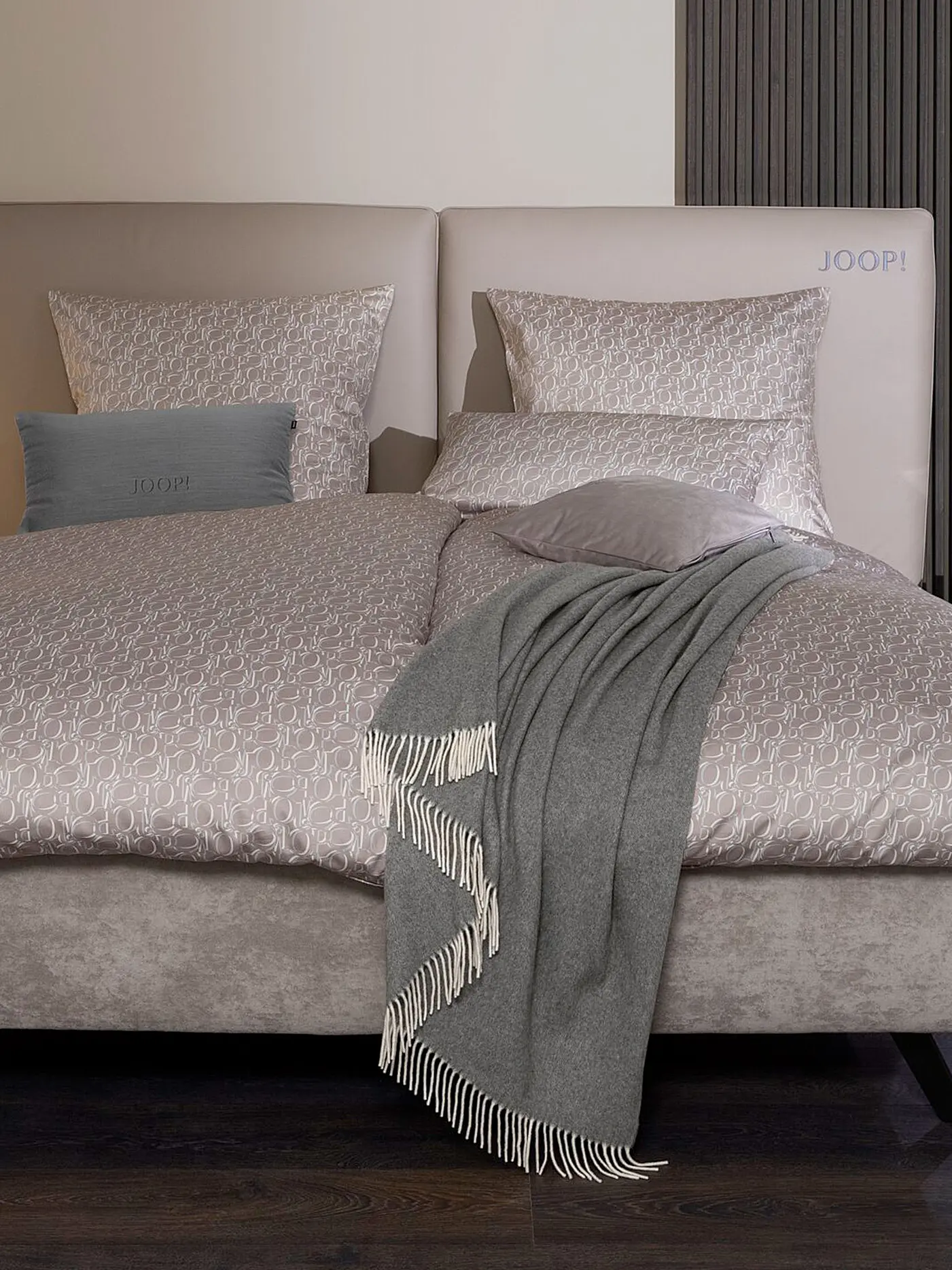 JOOP | Satin Bettwäsche Ornament 70x90cm / 140x220cm | beige