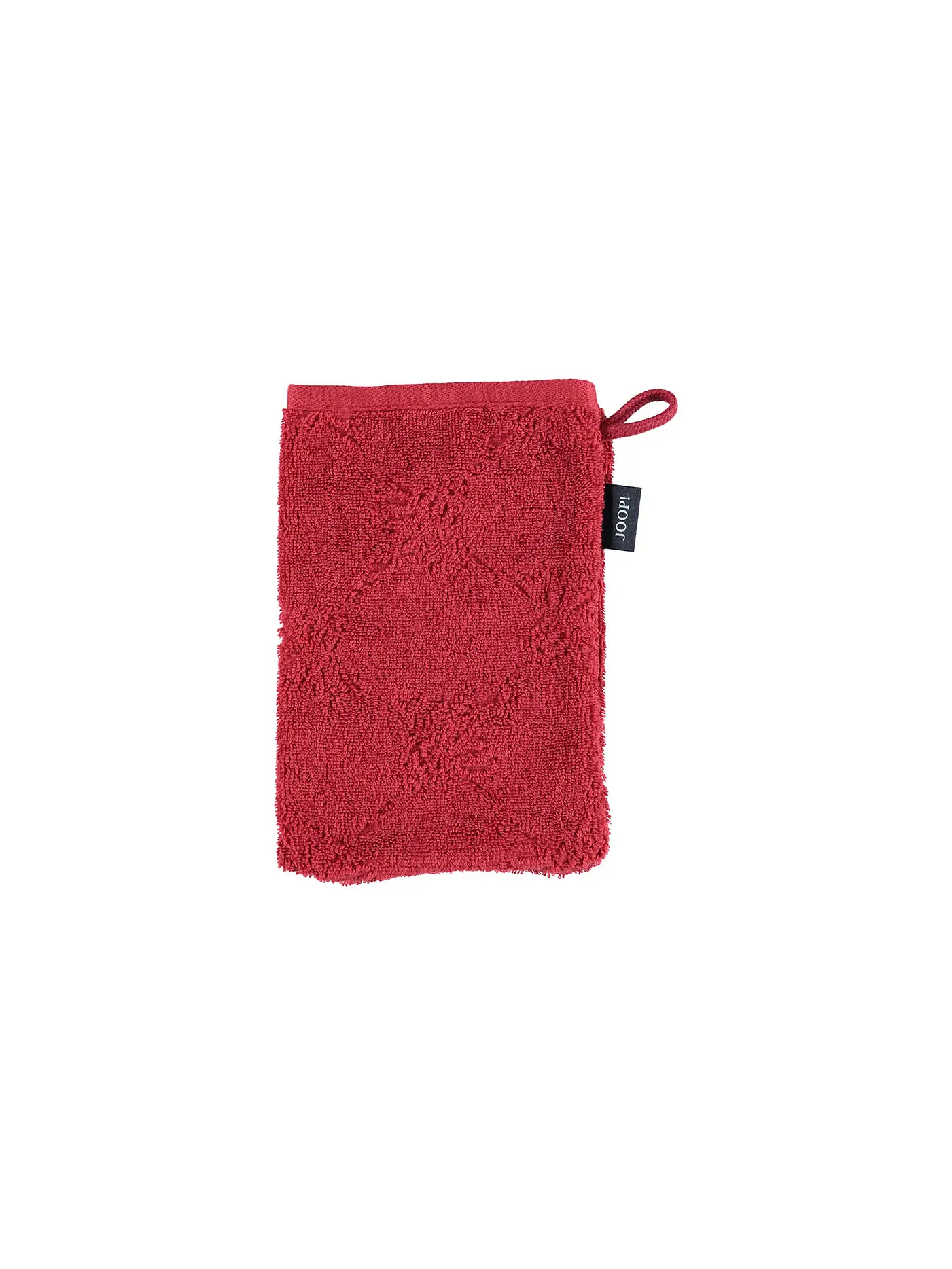 JOOP | Waschhandschuh "Cornflower Uni" 16x22cm (Weiß) | rot