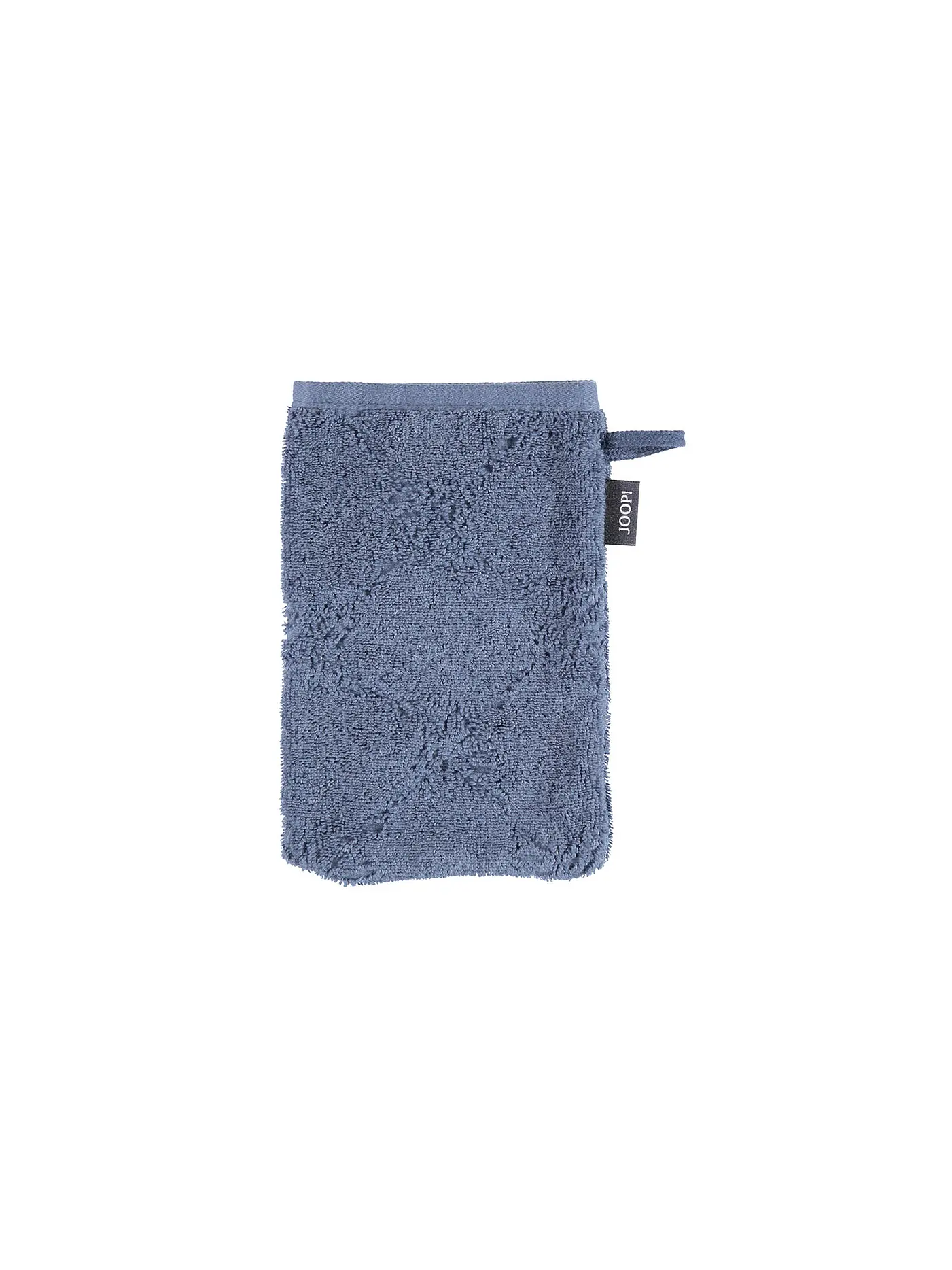 JOOP | Waschhandschuh "Cornflower Uni" 16x22cm (Weiß) | dunkelblau
