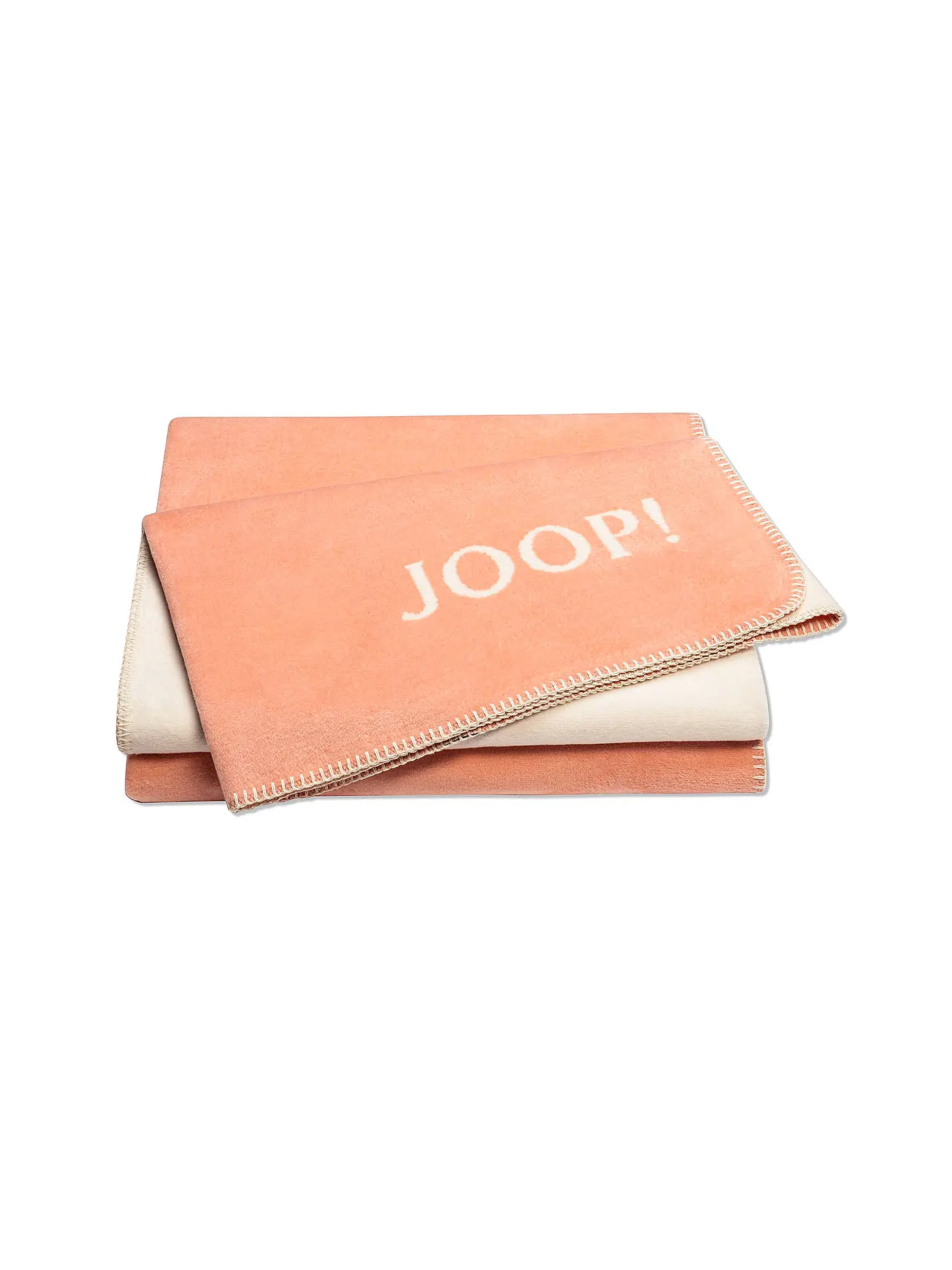 JOOP | Wohndecke 150x200cm UNI-DOUBLEFACE Virgin-Ecru | orange