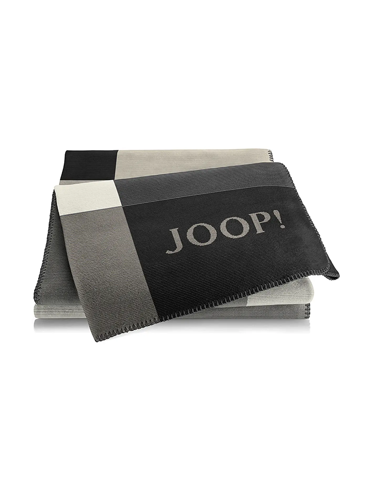 JOOP | Wohndecke MOSAIC 150x200cm Schwarz-Natur | schwarz