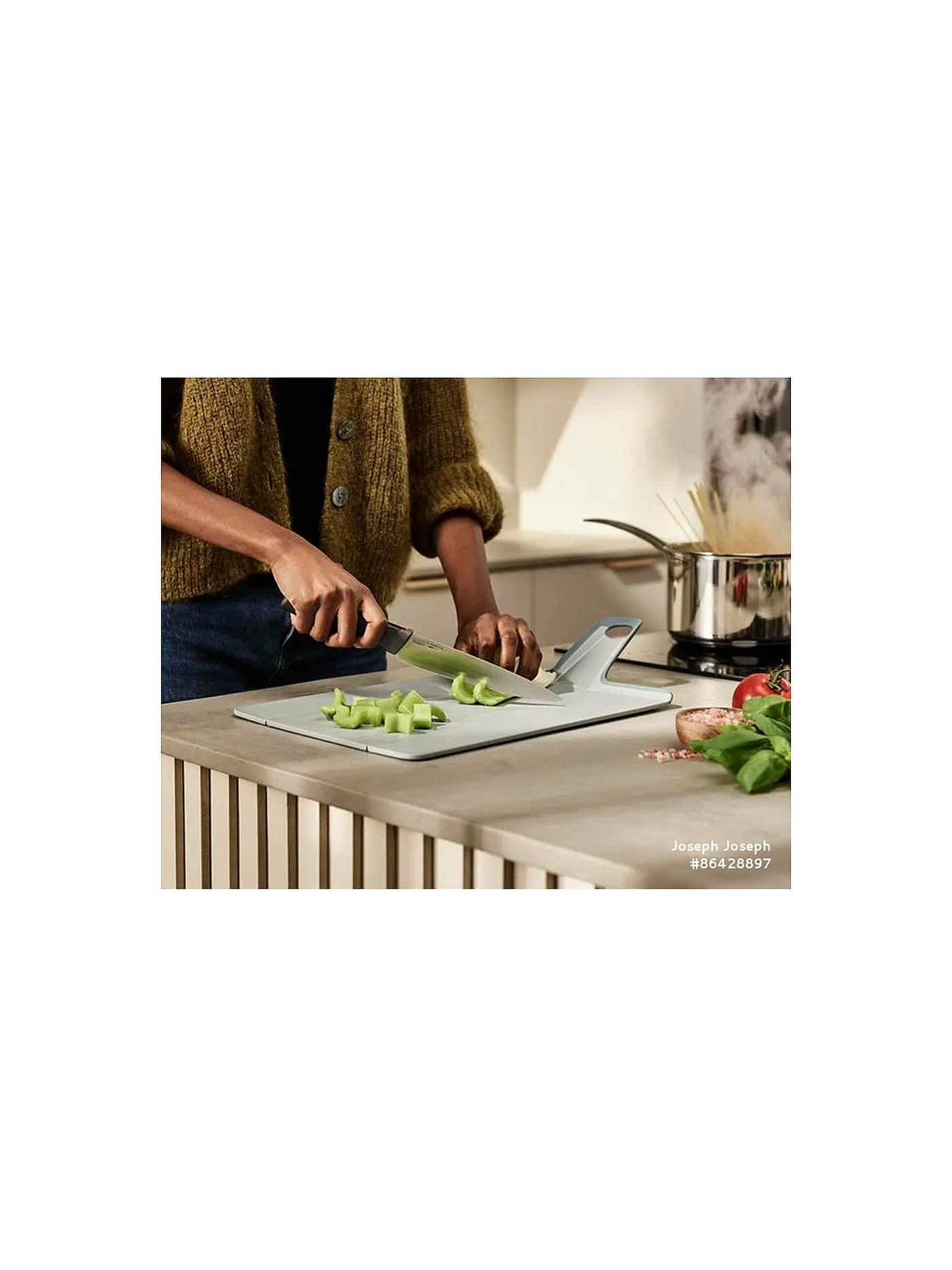 JOSEPH JOSEPH | Schneidbrett Chop2Pot™ Groß | hellblau