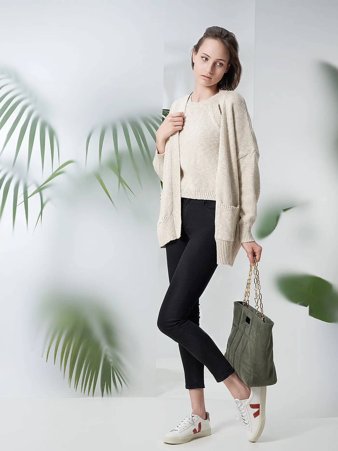 JULIA SKERGETH | Ledertasche - Shopper The Quilted Bag Suede | grün