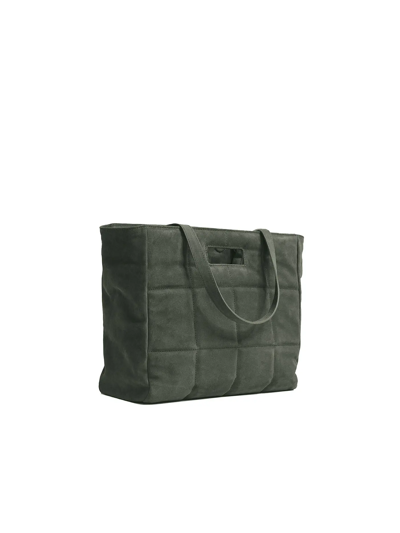 JULIA SKERGETH | Ledertasche - Shopper The Quilted Bag Suede | grün