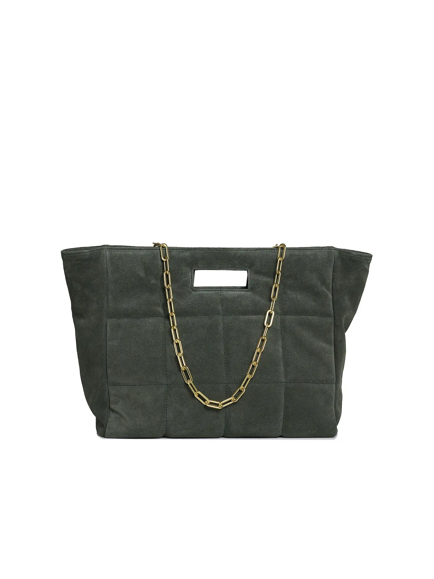 JULIA SKERGETH | Ledertasche - Shopper The Quilted Bag Suede | grün
