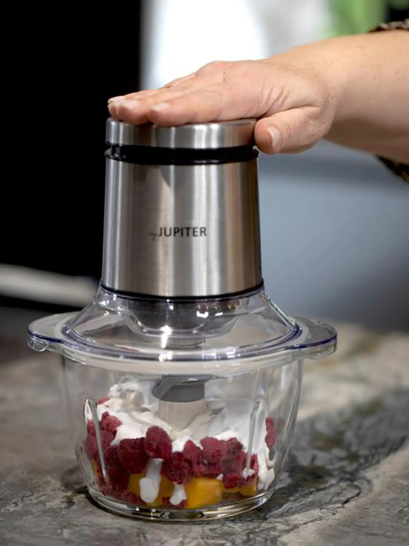 JUPITER | Multi-Zerkleinerer mit 1,2 l Glasschüssel & 6-flg. Messer 400 Watt | transparent