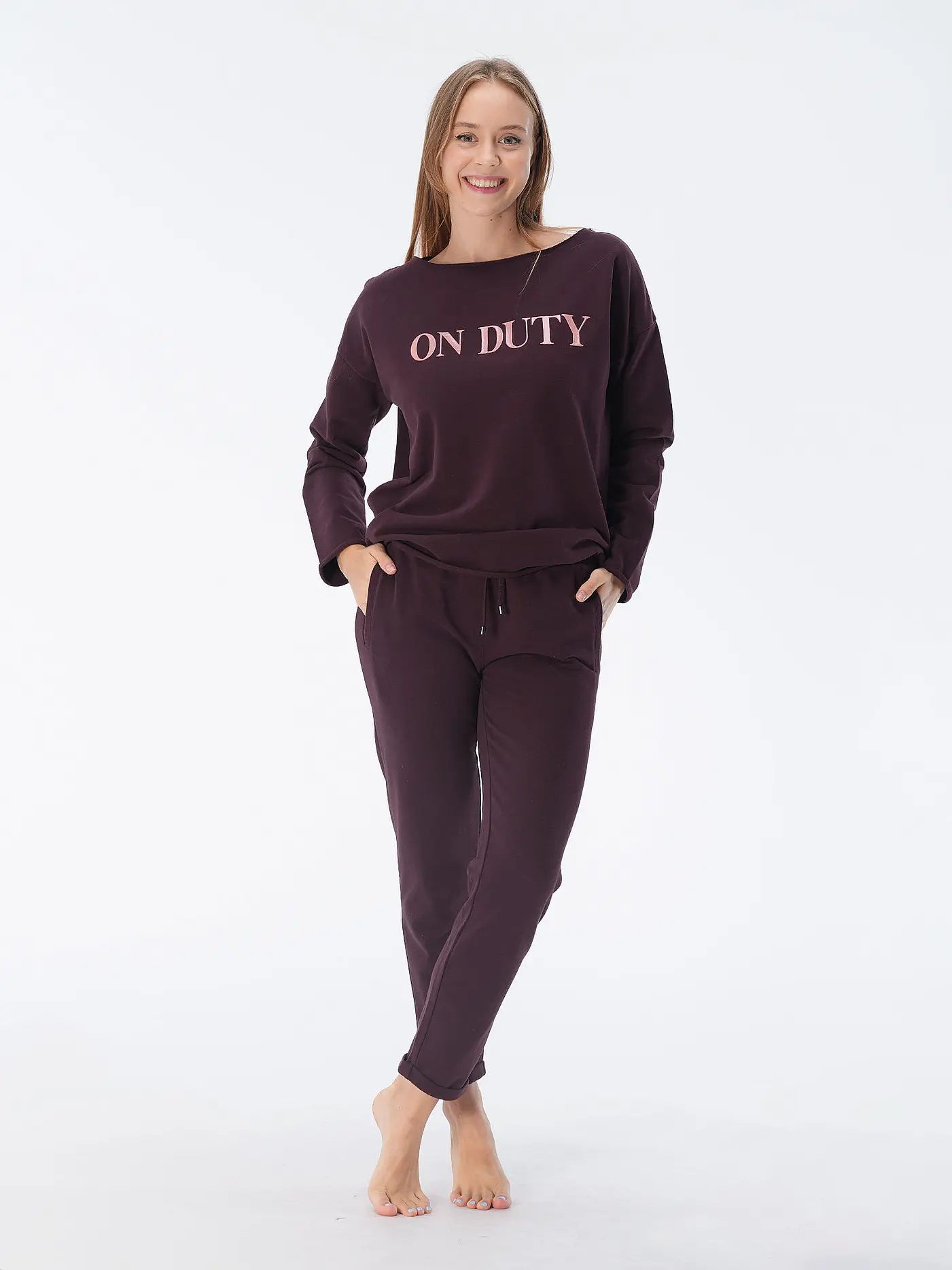 JUVIA | Loungewear Hose MARGIE | dunkelrot
