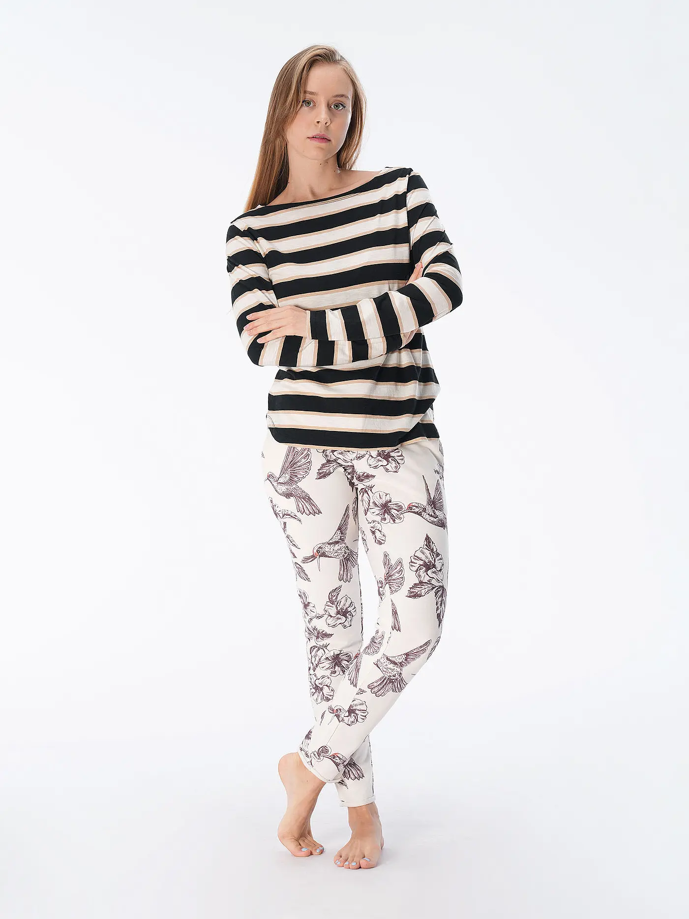 JUVIA | Loungewear Langarmshirt  | schwarz