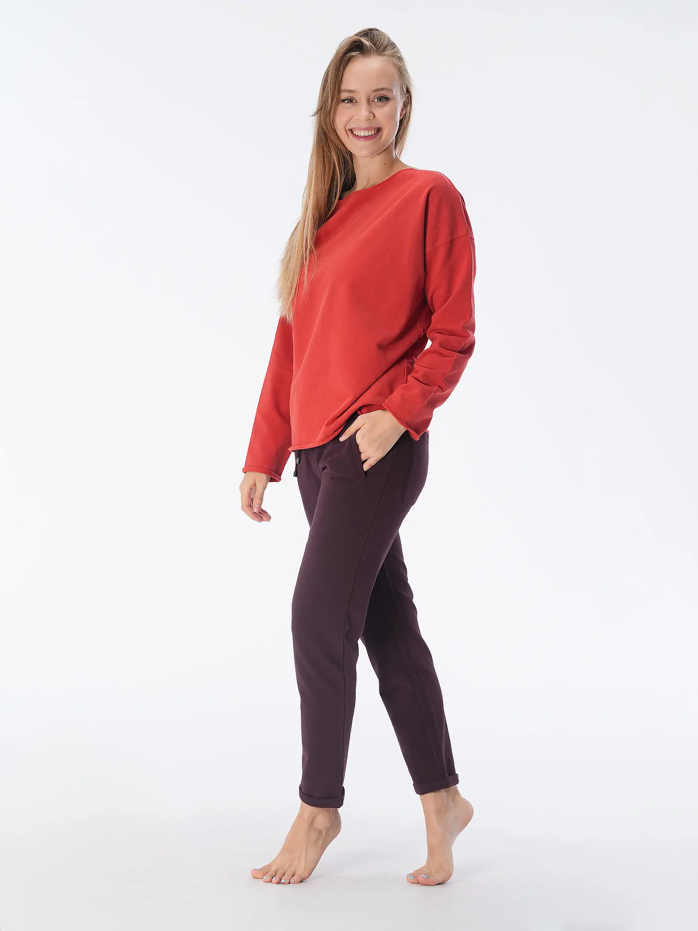 JUVIA | Loungewear Sweater  | rot