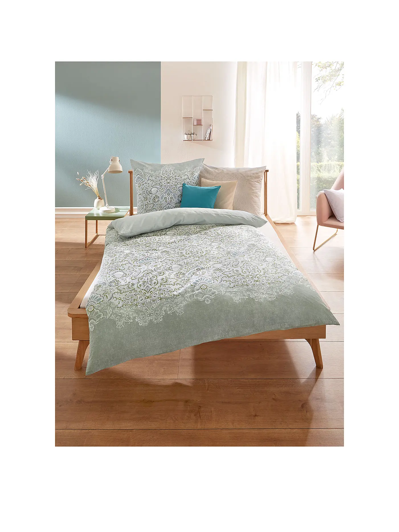 KAEPPEL | Flanell Bettwäsche 70x90cm/140x200cm INDIRA Jade | mint