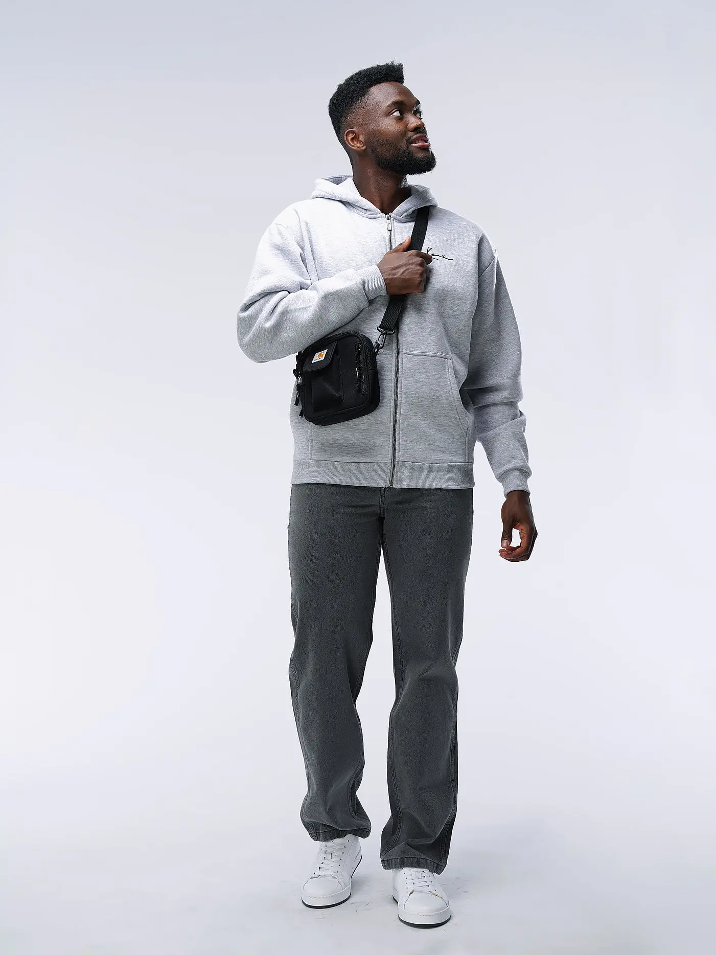 KARL KANI | Kapuzensweatjacke | hellgrau